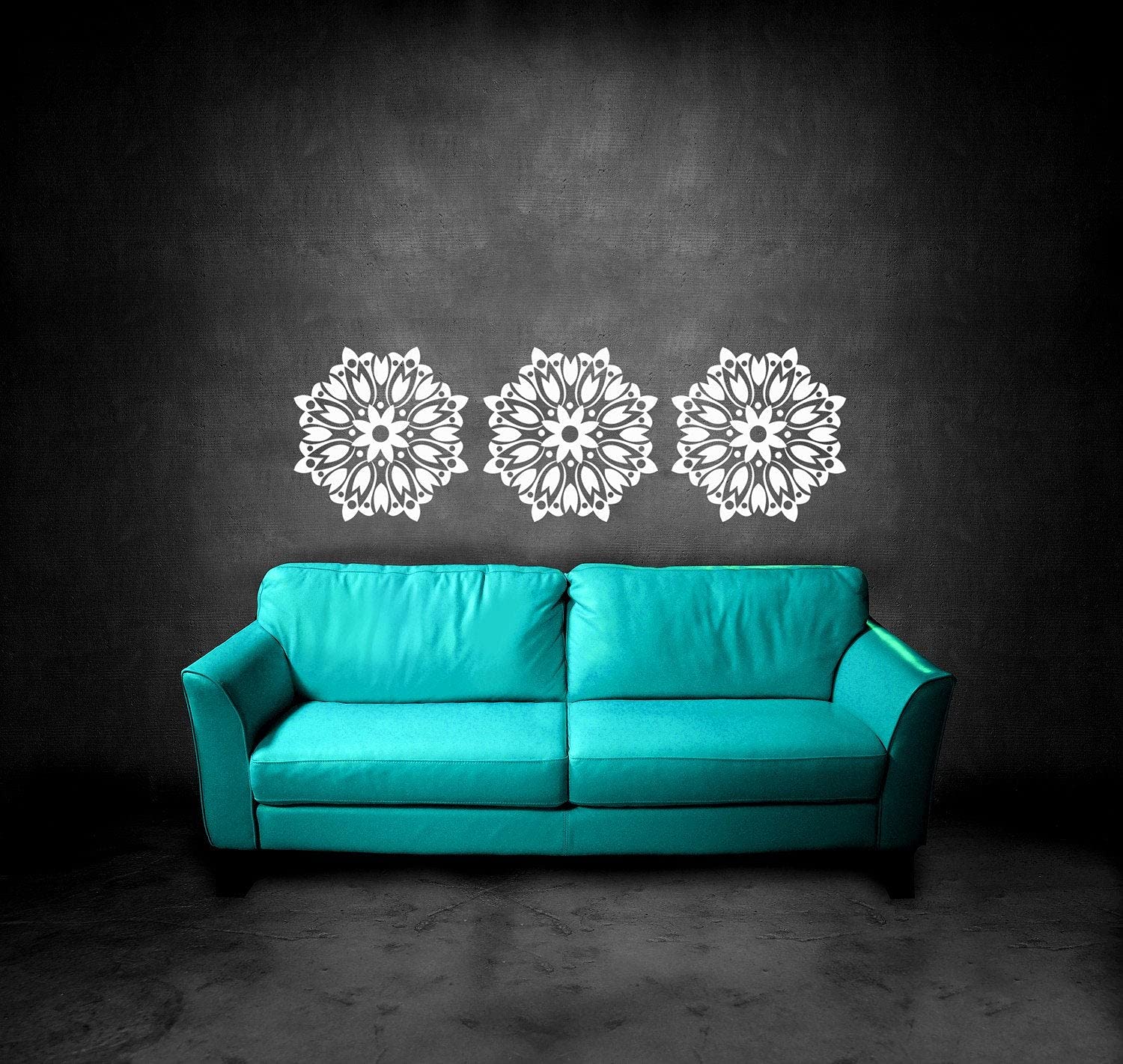 Floral Tulip Wall Decals (Set of 3) - Premium Vinyl Stickers for Ceiling Medallion, Home & Bedroom Decor - Made in USA - Perfect for Nursery, Living Room & DIY Home Improvement Projects