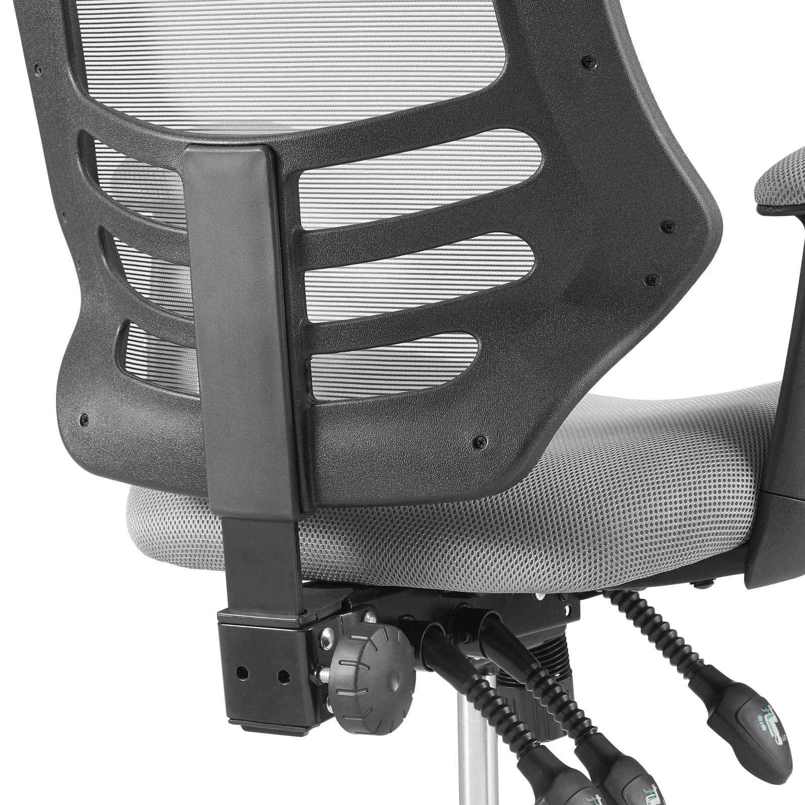 Modway Calibrate Mesh Drafting Chair - Ergonomic Adjustable Height Office Chair for Reception & Desk Work - Gray Mesh Back Support - Perfect for Architects, Designers & Long Hours Sitting