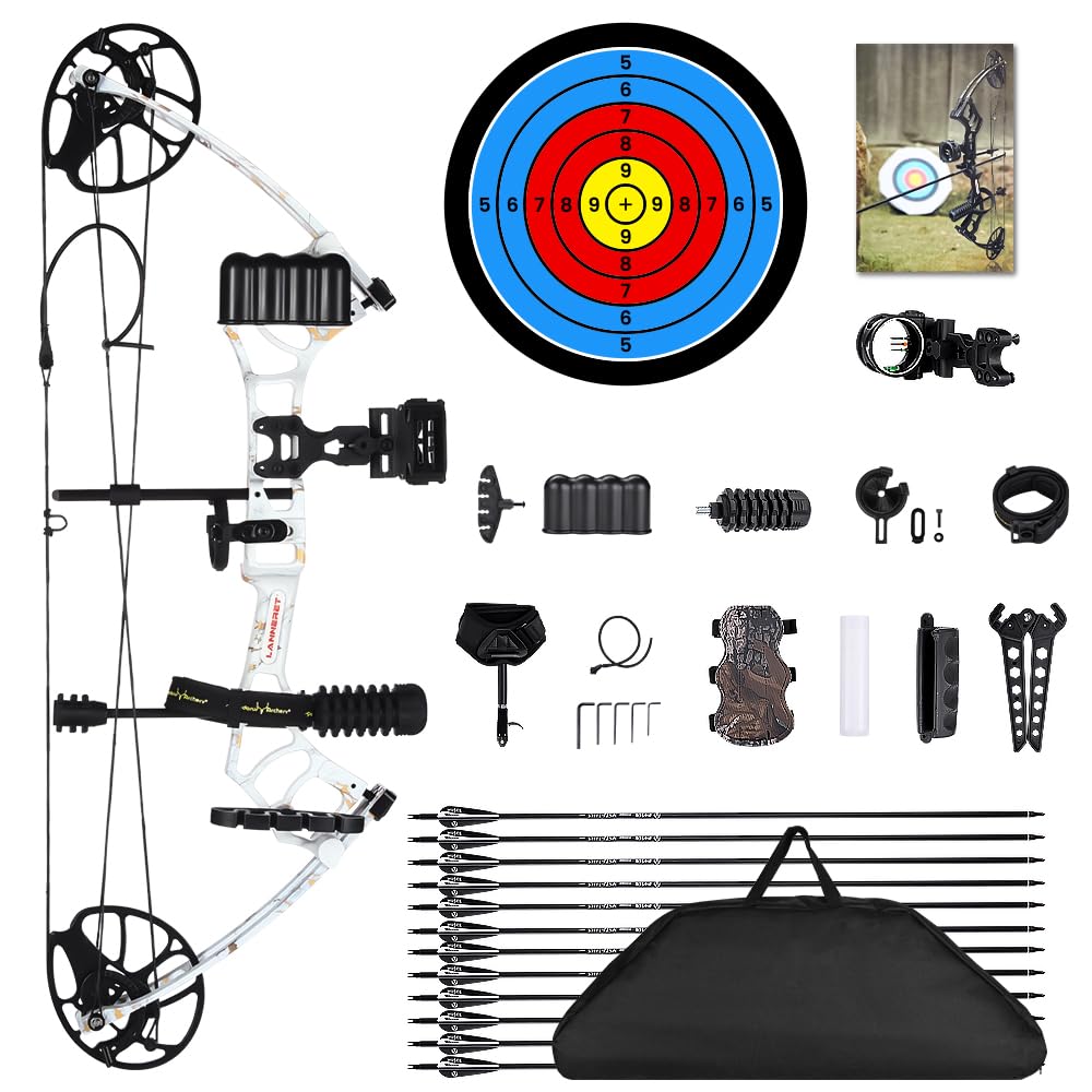 Lightweight Compound Bow Set for Hunting & Target Practice - Adjustable 0-50 Lbs Draw Weight, 290 FPS Speed, USA-Made Limbs - Complete Archery Kit for Adults & Youth | Perfect for Outdoor Adventures, Backyard Training & Competitive Shooting