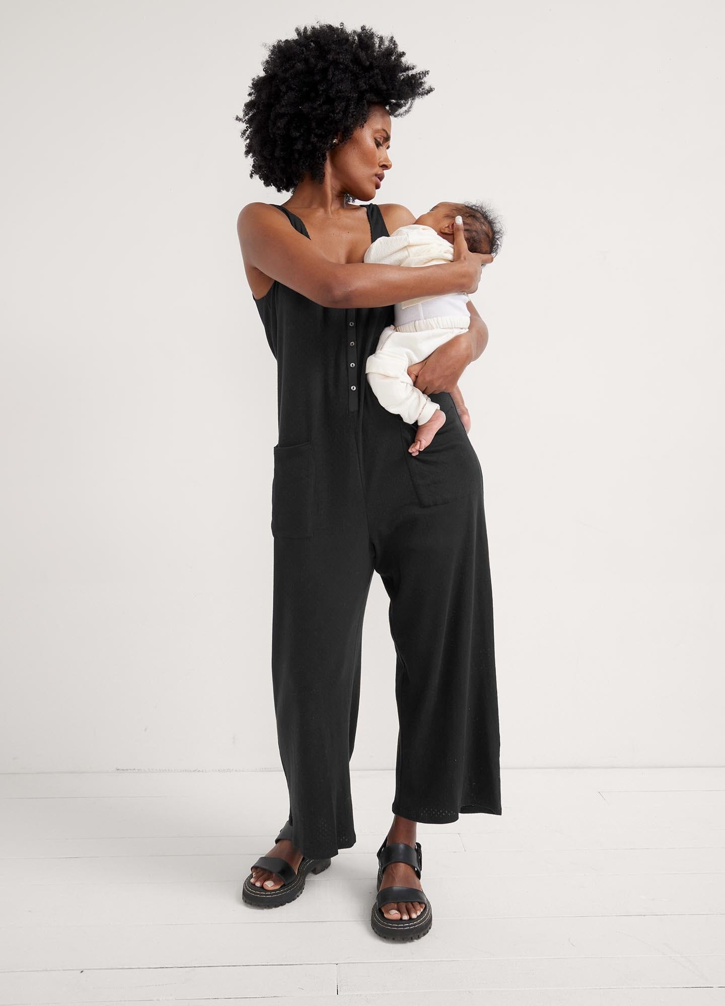 24/7 Feeding Jumpsuit for Nursing Moms - Comfortable & Convenient Baby Feeding Outfit - Perfect for Daytime, Nighttime & On-the-Go Breastfeeding