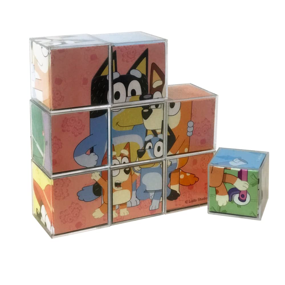 Bluey 9-Cube Puzzle Set for Kids | Cefa Toys (88319) | Fun Learning & Stacking Game for Toddlers & Preschoolers | Perfect Gift for Birthday & Christmas