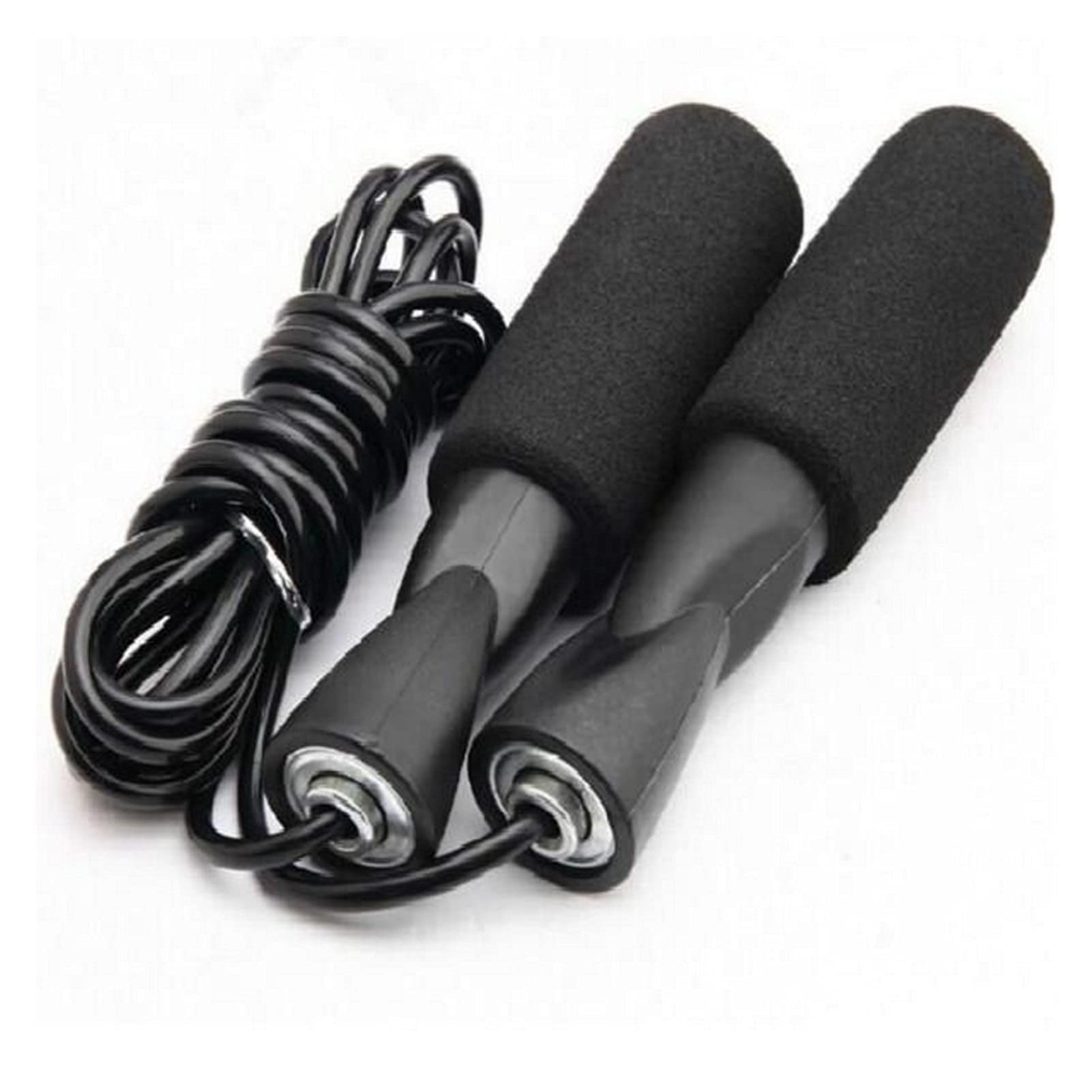 Adjustable Speed Jump Rope with Smooth Bearings - Black Fitness Skipping Rope for Boxing, Aerobic Exercise & Cardio Workouts - Perfect for Home Gym, Cross Training & Weight Loss
