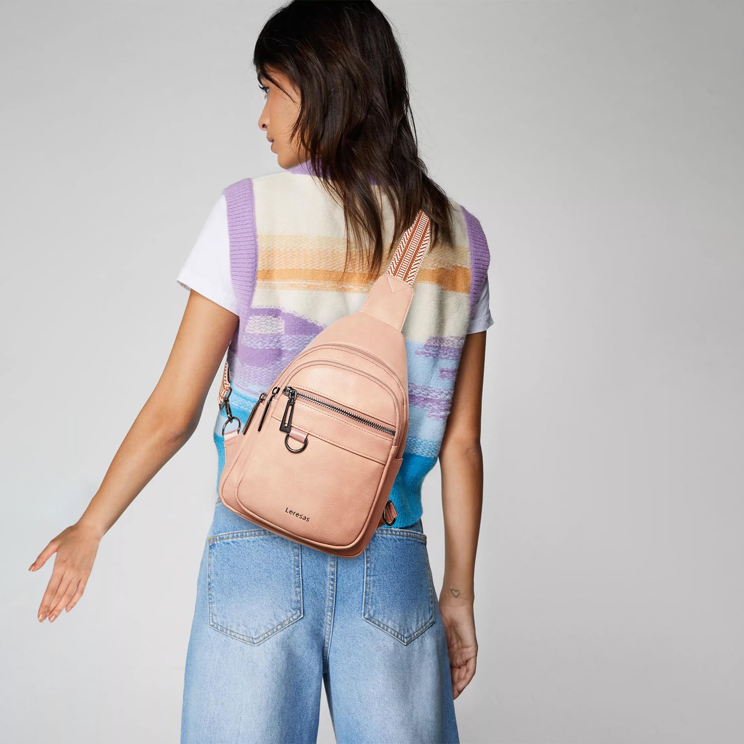 7L Vegan Leather Crossbody Sling Bag for Women & Men - Anti-Theft Fanny Pack, Shoulder Bag & Travel Backpack | Perfect for Gym, Hiking, Commuting & Daily Use