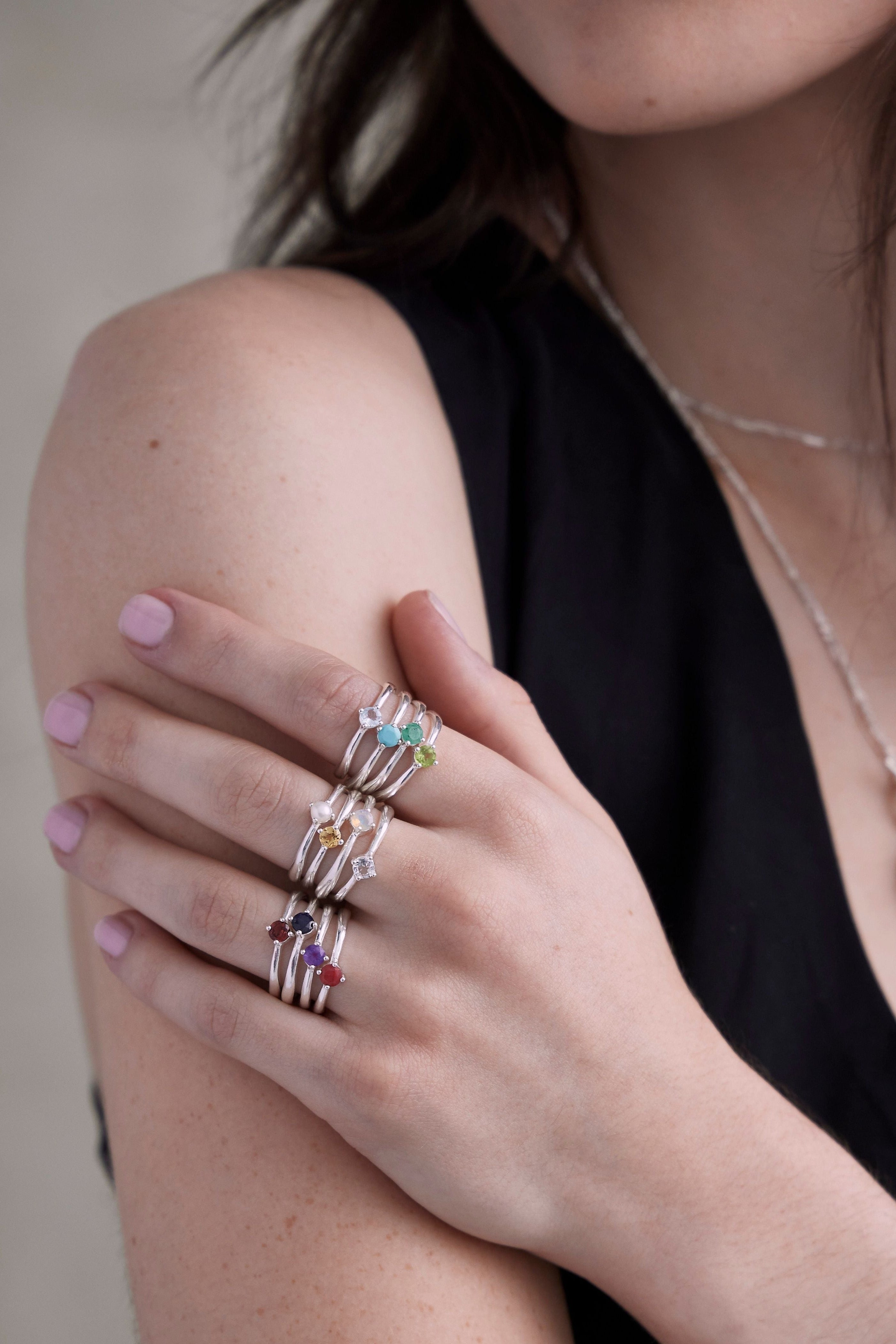 July Birthstone Ring - Genuine Ruby & Sterling Silver Jewelry for Women - Perfect for Birthdays, Anniversaries & Special Occasions