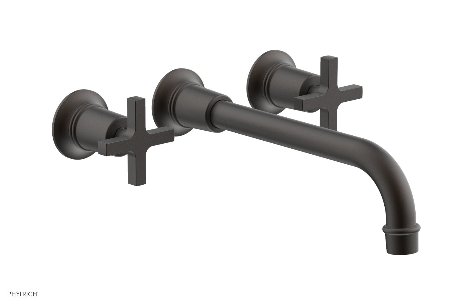 HEX MODERN Wall Mounted Lavatory Faucet Set with 10-Inch Spout and Cross Handles - Model 501 13 10 - Perfect for Bathroom Vanity, Powder Room & Modern Home Decor