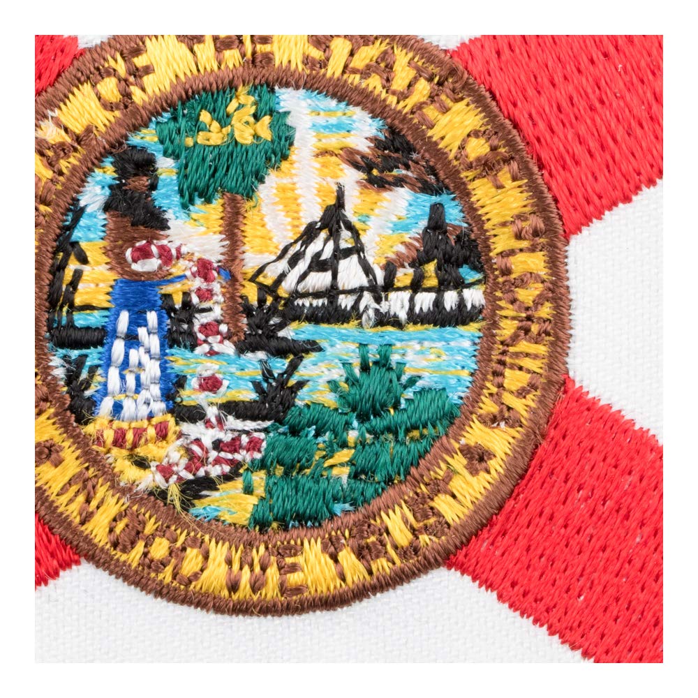 Florida State Flag Shield Patch - USA Embroidered Iron-On Patch for Jackets, Hats & Bags | Perfect for DIY Crafts, Military Uniforms & Patriotic Gifts