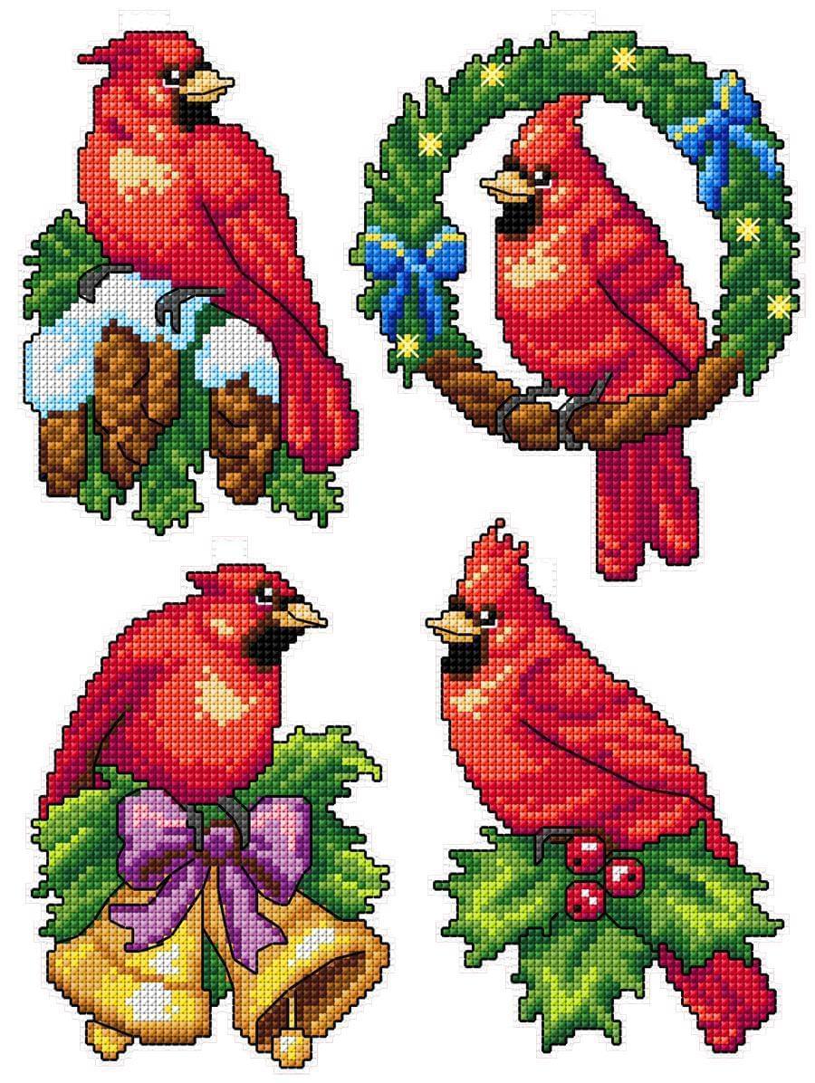 Cardinals 106CS Counted Cross Stitch Kit - DIY Embroidery Kit for Beginners & Adults - Perfect for Home Decor, Gifts & Relaxation Hobbies
