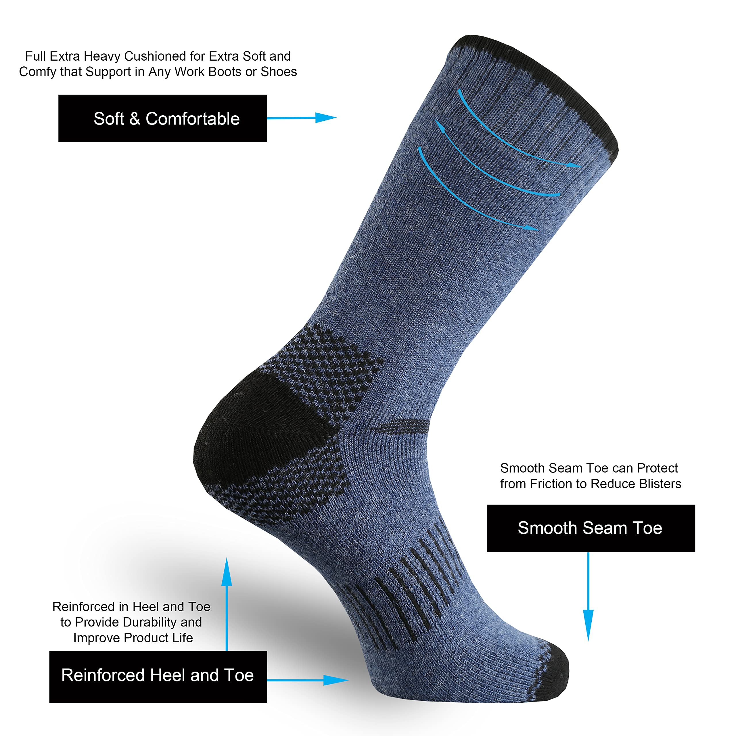 ONKE Merino Wool Crew Socks for Men - Moisture Wicking, Breathable & Soft Hiking Socks for Outdoor Activities, Camping & Daily Wear