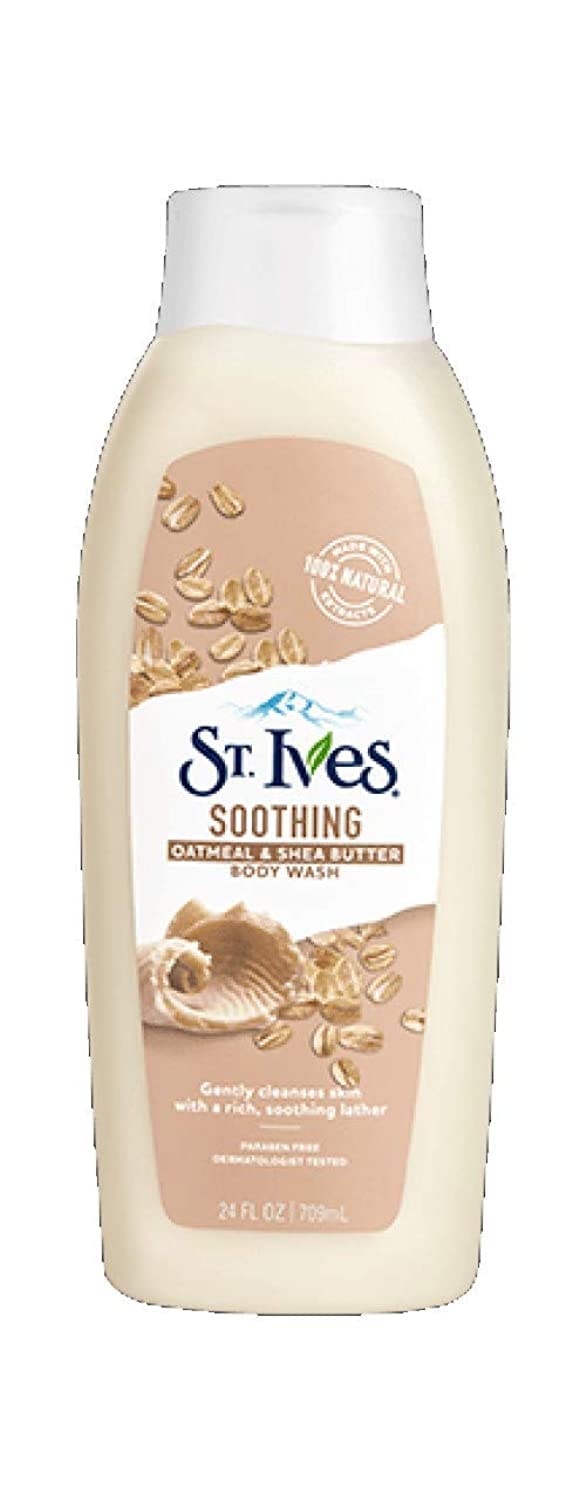 St. Ives Oatmeal & Shea Butter Body Wash - Hydrating & Moisturizing for Dry Skin - 13.5 oz (3 Pack) - Gentle Exfoliating Shower Gel for Smooth, Soft Skin - Perfect for Daily Use & Sensitive Skin Care Routine