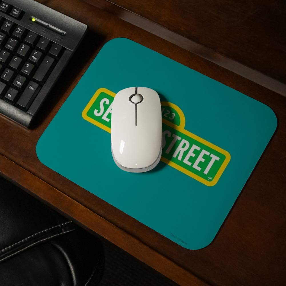 Sesame Street Logo Low Profile Thin Mouse Pad - Non-Slip Gaming & Office Desk Mat for Computers, Laptops - Perfect for Work, Gaming & Home Use