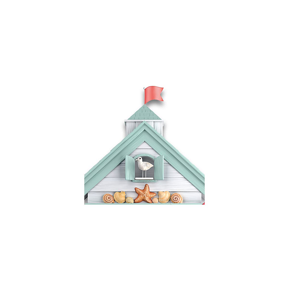 Life is Good at The Beach Sculptural Cuckoo Clock - Handcrafted Wooden Wall Clock with Beach Theme for Home & Office Decor | Perfect Coastal Gift for Beach Lovers