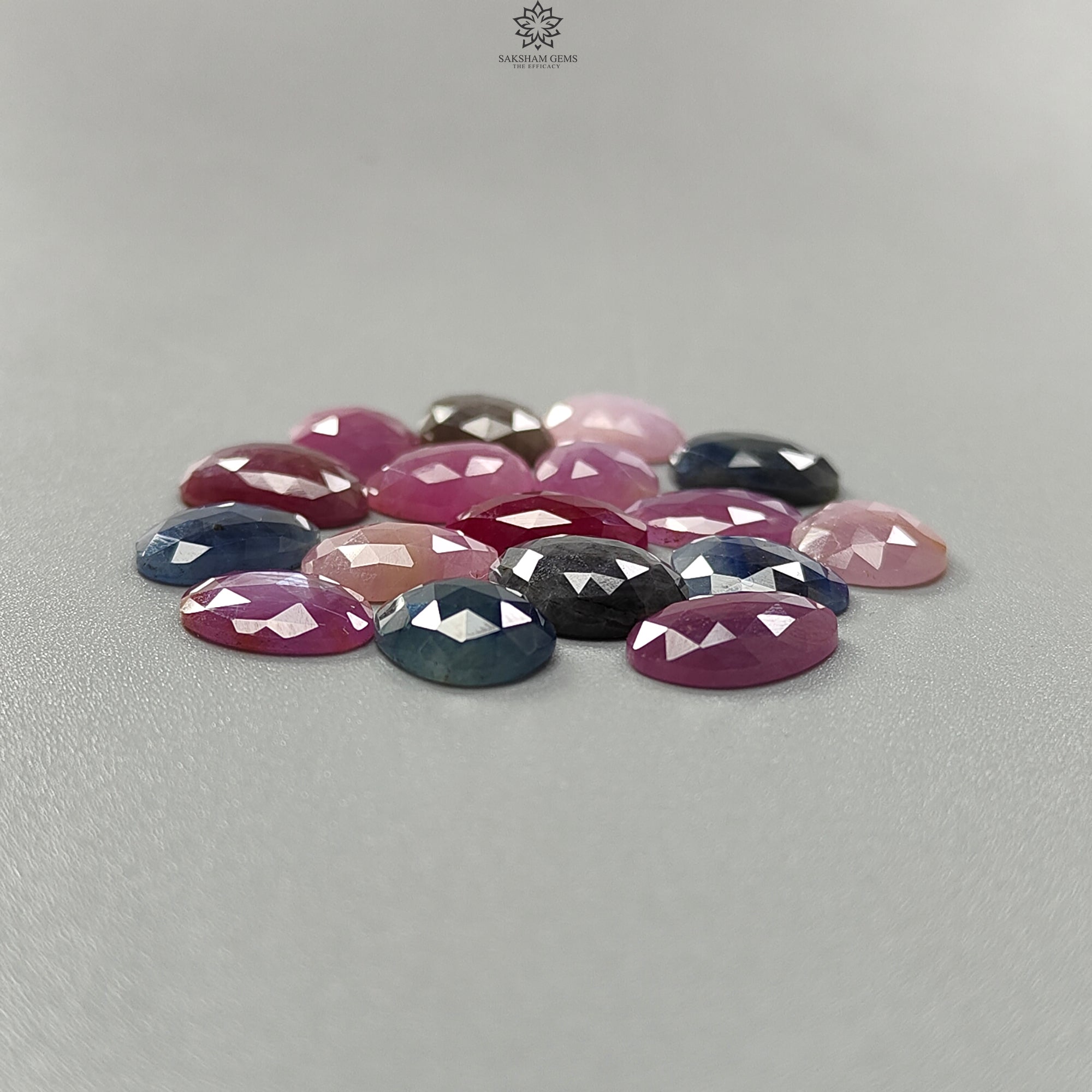 Natural Untreated Multi Sapphire Gemstone Rose Cut Slices - Fancy Shape Faceted Loose Sapphires for Jewelry Making, September Birthstone Gifts | Perfect for Necklaces, Earrings, Rings & DIY Craft Projects