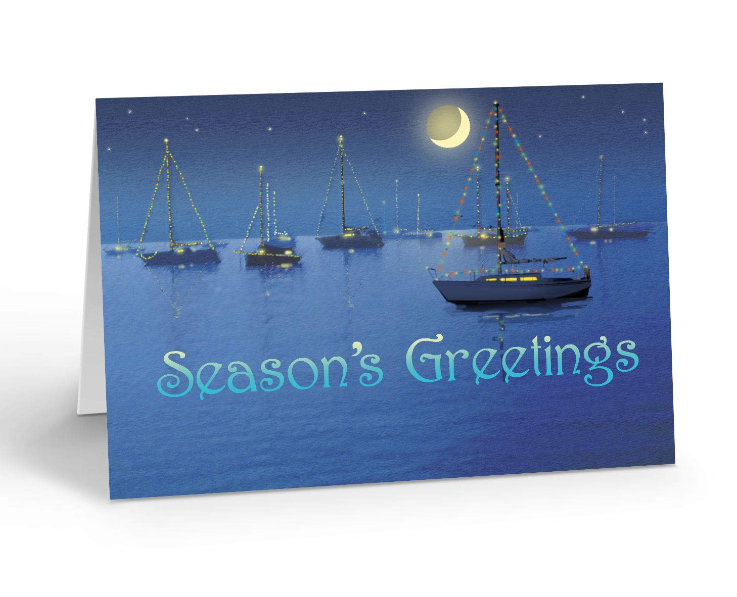 Stonehouse Collection Nautical Christmas Greeting Cards - Set of 18 Sailboat Holiday Cards with Envelopes | Perfect for Boating Enthusiasts & Coastal Christmas Decor