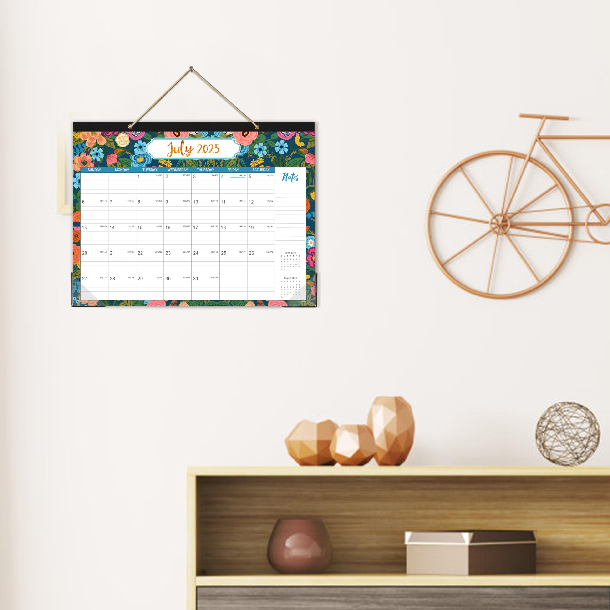 2025-2026 18-Month Desk Calendar Planner (July 2025 - December 2026) with Corner Protectors & Large Ruled Blocks - 14.5