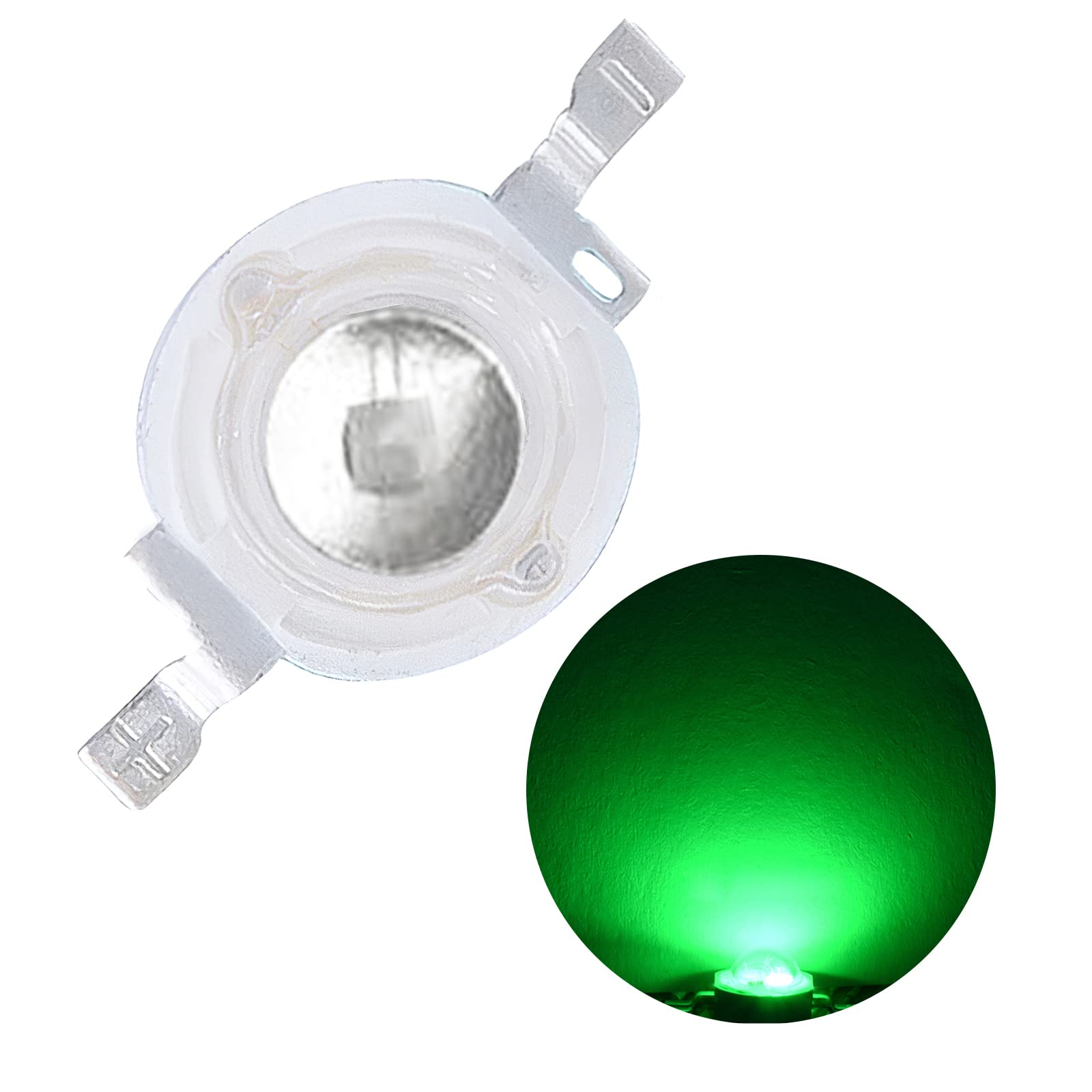 20 Pack 3W Green LED Beads - High Brightness LED Chips & Bulbs for Stage Lighting, DJ Parties, Concerts, and Home Decoration