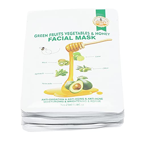 10Pcs Fruit Extract Facial Sheet Mask - Hydrating & Brightening Skincare with Honey, Non-Irritating for All Skin Types | Perfect for Daily Hydration, Spa Night, and Travel Skincare Routine