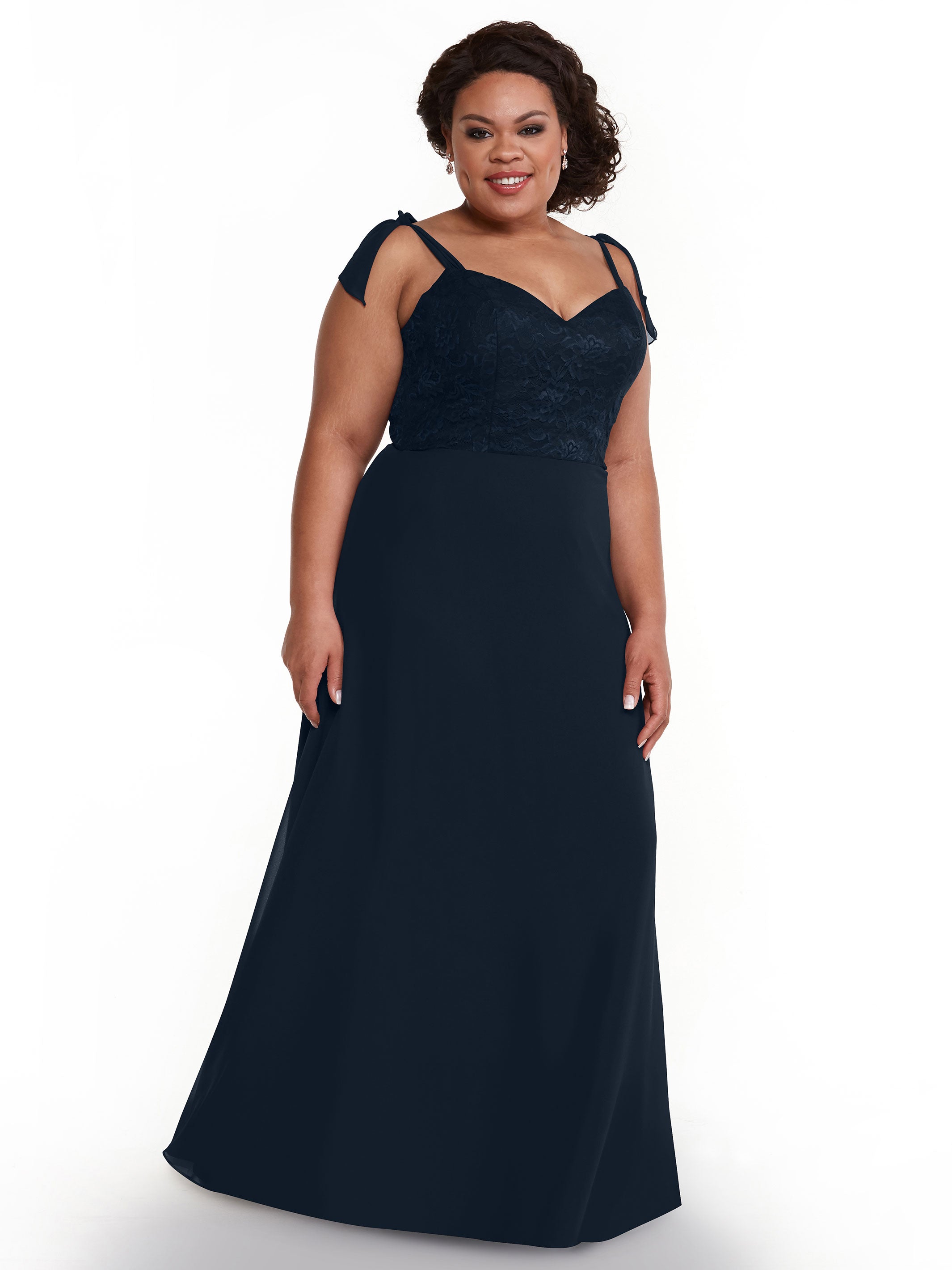 Elegant A-Line Bridesmaid Dress with Lace Bodice & Tulle Ribbon Straps - Perfect for Weddings, Formal Events & Special Occasions