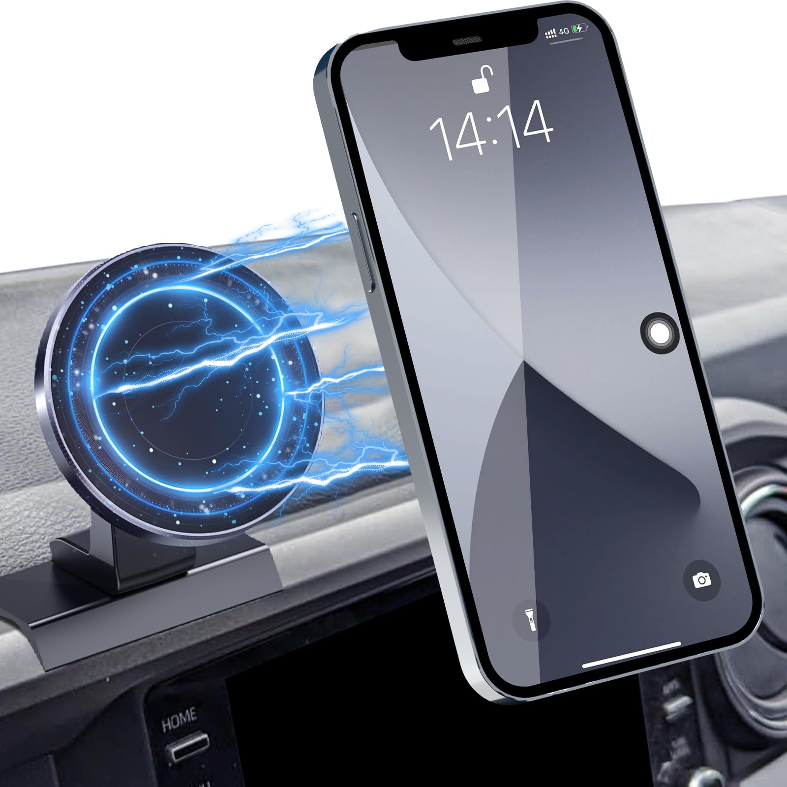 Magnetic Phone Mount for Toyota Tacoma 2016-2023 | 3rd Gen Dashboard Clip with Adjustable 20x Super Strong Magnet | Perfect for Hands-Free Navigation & Driving Safety
