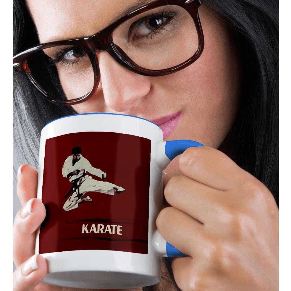 3D Rose Karate Mug - 11 oz Ceramic Coffee Cup with Karate Design - Perfect for Tea, Coffee & Hot Drinks - Great Gift for Martial Arts Lovers & Dojo Training