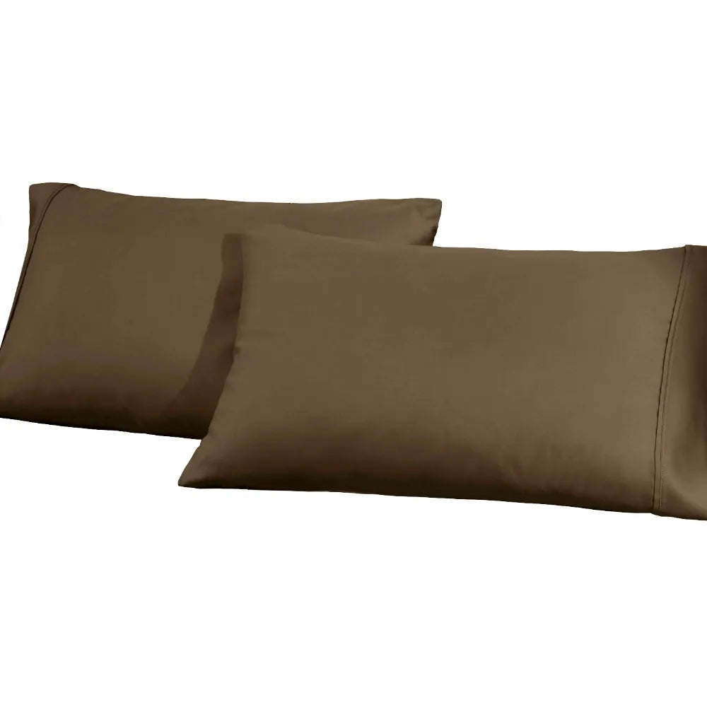 Premium 1200 Thread Count Cotton Blend 2-Piece Solid Pillowcase Set - Ultra Soft & Breathable Bedding for Side Sleepers & Hot Sleepers - Perfect for Master Bedroom, Guest Room & Luxury Hotels