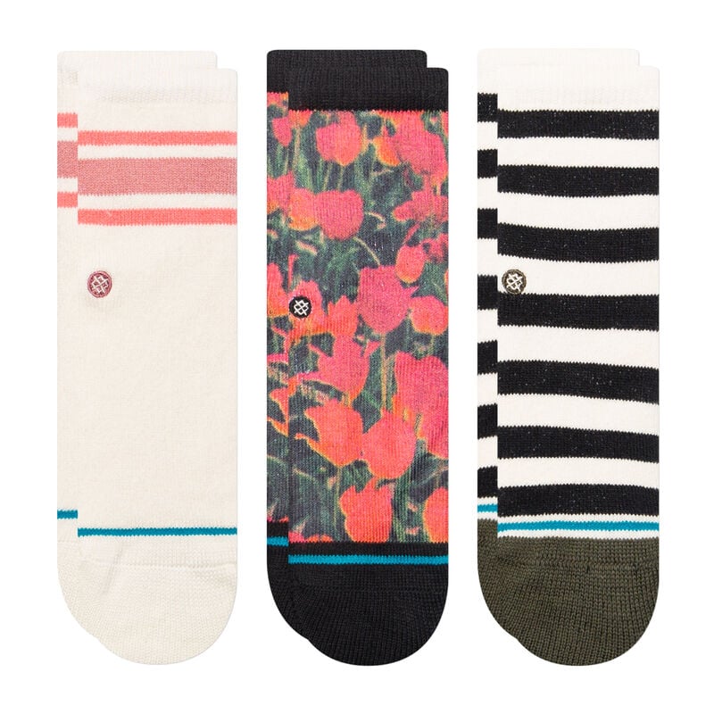 Baby and Toddler Crew Socks - Soft Cotton Tulip Print Pink Socks for Boys & Girls - Perfect for Everyday Wear, Playtime & Nursery