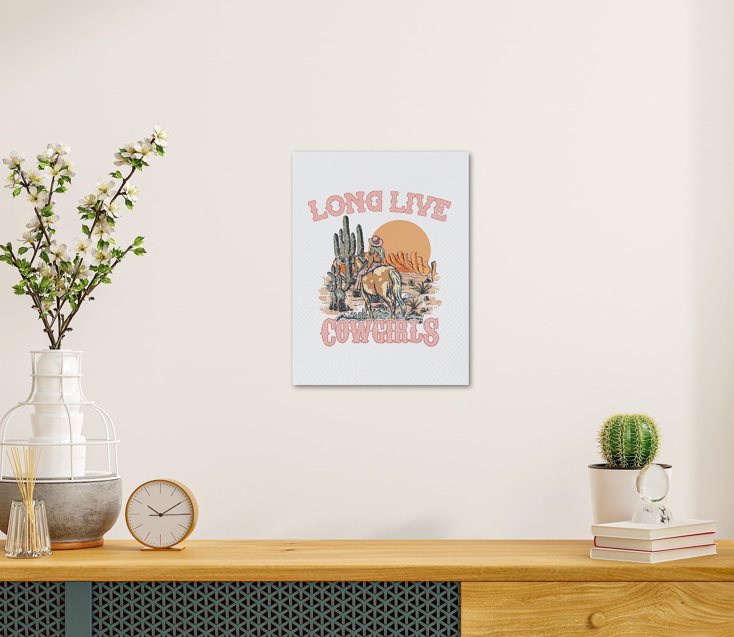 Western Cowgirl Canvas Wall Art - Nogrit Cowgirl Room Decor for Country Home, Girls Bedroom & Dorm - Long Live Cowgirls Country Theme - Perfect Western Gift for Teen Girls | Ideal for Western-Themed Bedrooms, Farmhouse Decor & Cowgirl Gifts