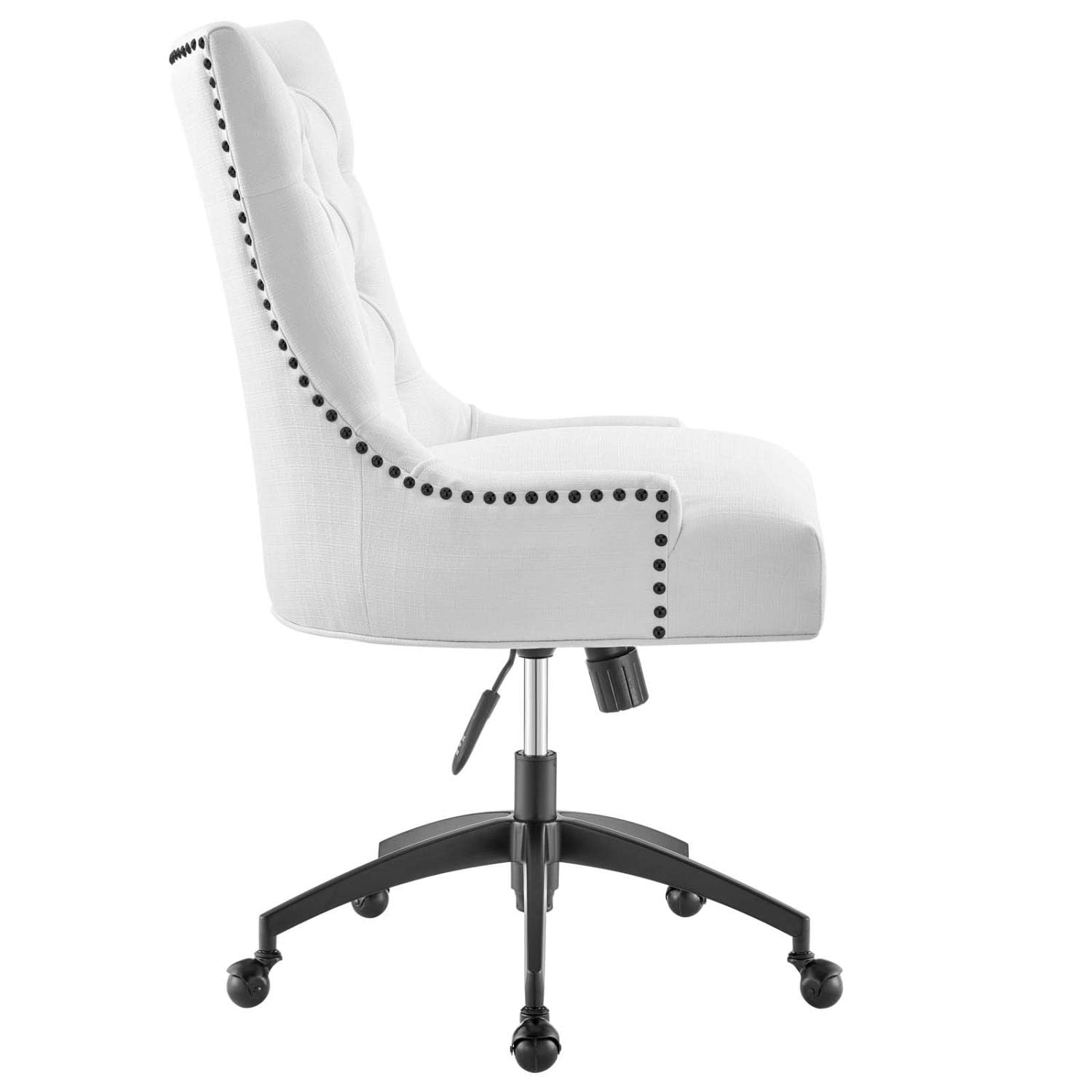 Modway Regent Tufted Fabric Swivel Office Chair - Ergonomic Executive Desk Chair with Adjustable Height & 360° Rotation, Black & White - Perfect for Home Office, Conference Rooms & Workspaces