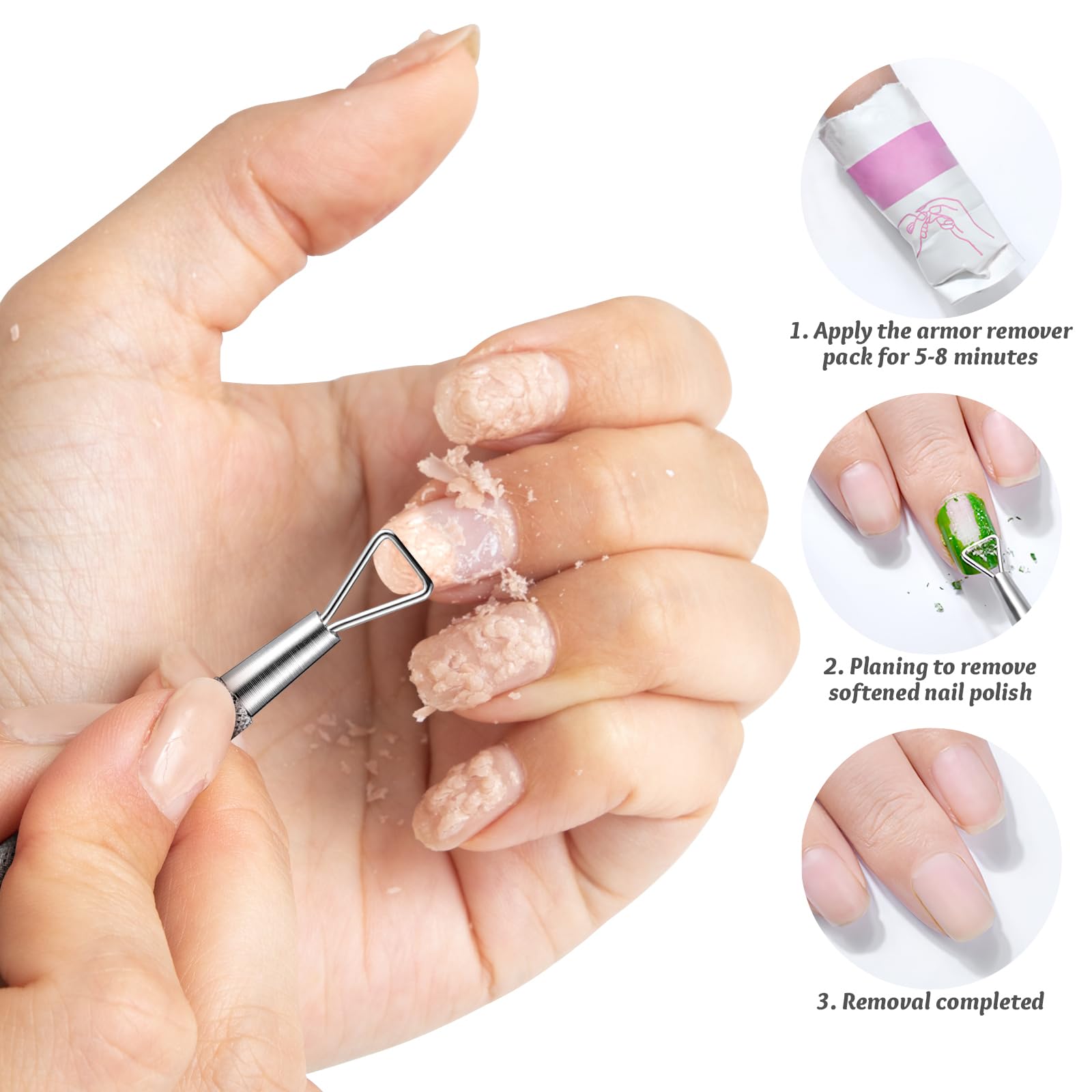 4 Pcs Triangular Cuticle Pusher & Nail Cleaner Set - Stainless Steel Nail Care Tools for Manicure, Pedicure & Gel Polish Removal - Perfect for Home Salon & Professional Nail Care