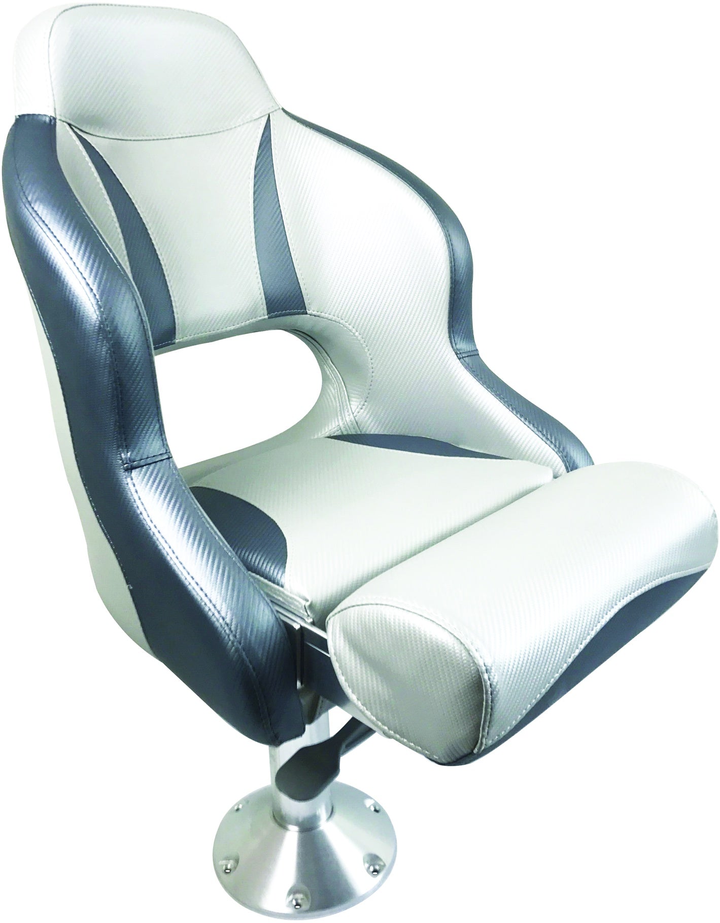 Axis H52 Flip Up Compact Seat Light Grey/Dark Grey - Space-Saving Folding Chair for Small Apartments, Dorms, and Outdoor Events