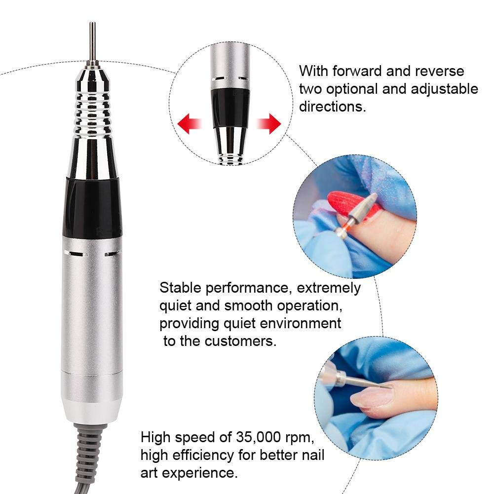 35,000 RPM Professional Electric Nail Drill - Portable Manicure Machine Pen for Nail Art, Acrylics & Gel Polish | Perfect for Nail Salons & At-Home Manicures | Salon-Grade Nail File Kit for Smoothing, Shaping & Polishing
