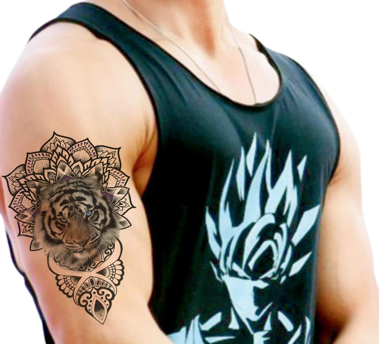 Waterproof Temporary Tattoo Stickers for Men & Women - 3D Realistic Flowers, Butterflies, Stars, Angels, Wolves & Armband Designs (21x15cm) - Perfect for Parties, Halloween, Cosplay & Body Art
