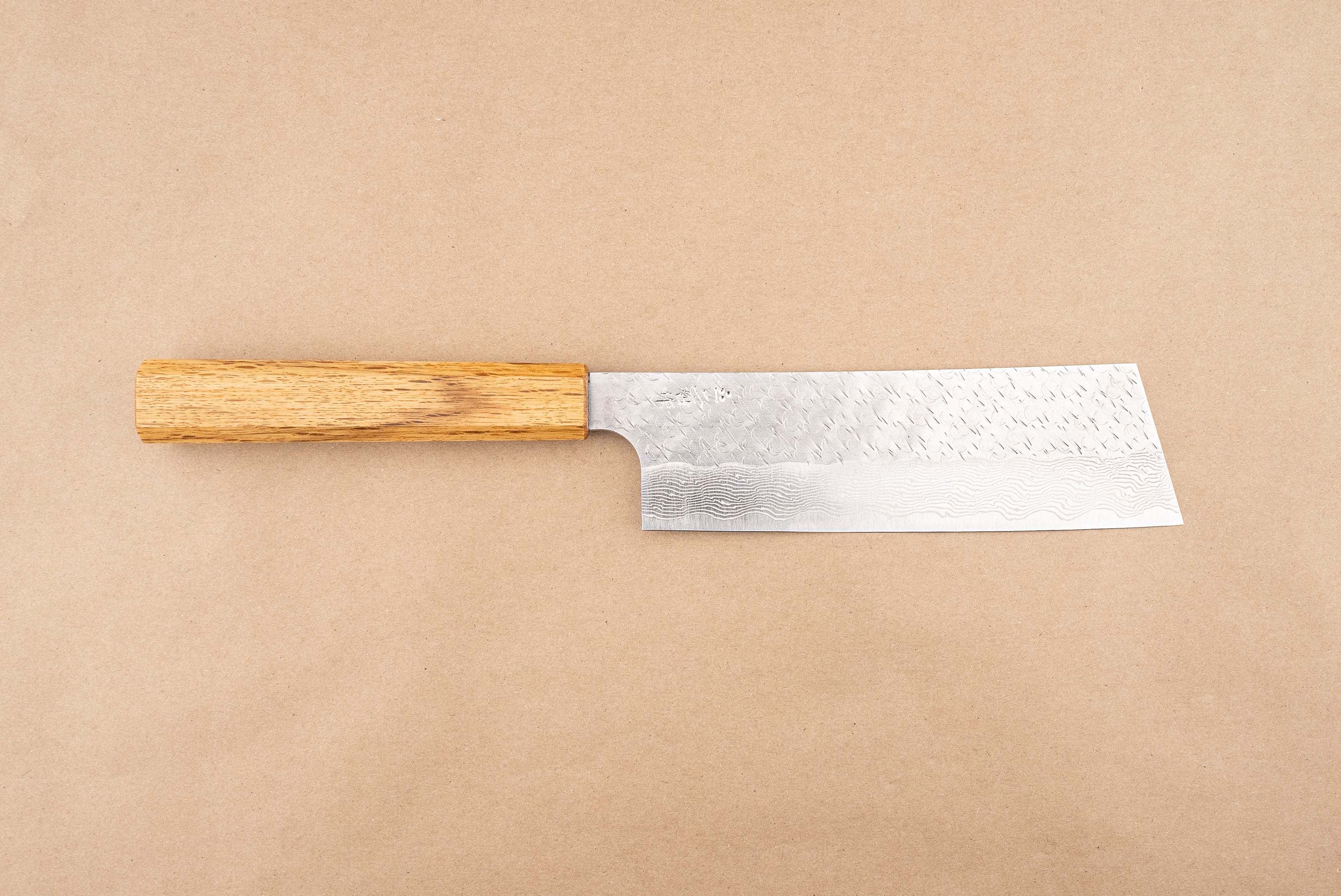 Nigara SPG STRIX Tsuchime Damascus Nakiri Knife 180mm - Premium Japanese Kitchen Knife for Professional Chefs & Home Cooking - Perfect for Slicing Vegetables & Herbs