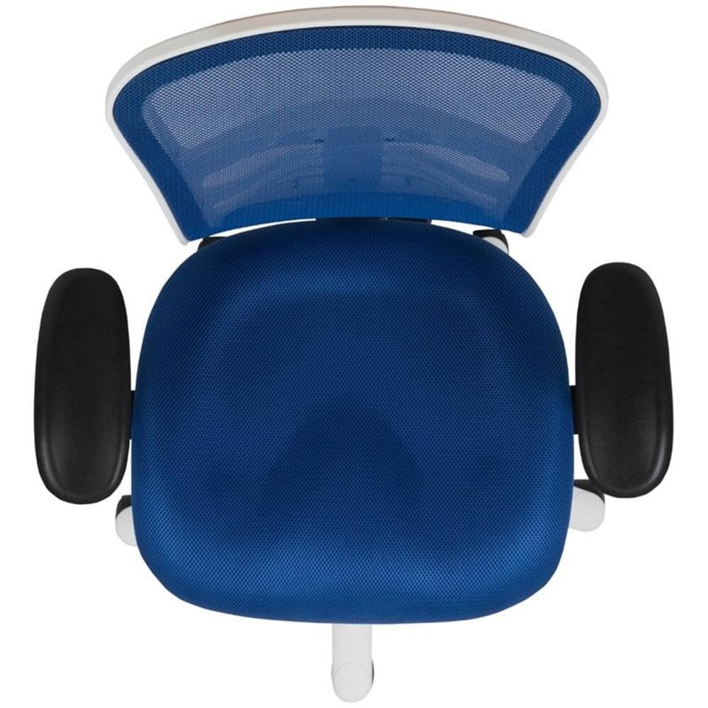 UrbanPro Mid Back Executive Mesh Office Swivel Chair - Ergonomic Desk Chair with Breathable Mesh Back & Adjustable Height, Blue & White - Perfect for Home Office, Conference Rooms & Workspaces