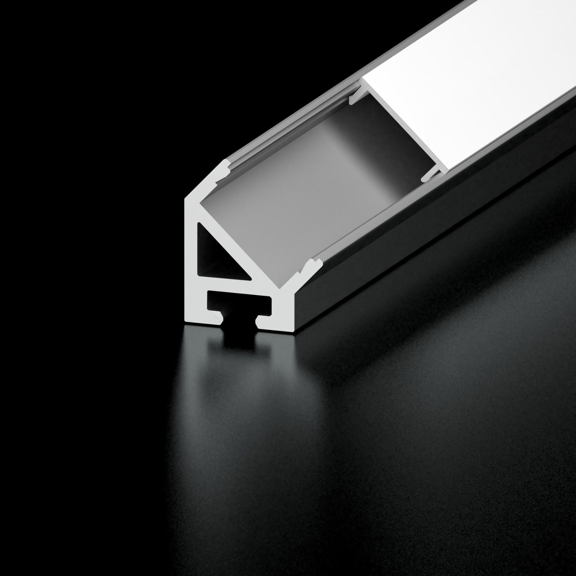 48 45 Degree LED Channel - White Aluminum Light Diffuser for Home, Office & Commercial Lighting | Perfect for Cove, Under Cabinet & Accent Lighting