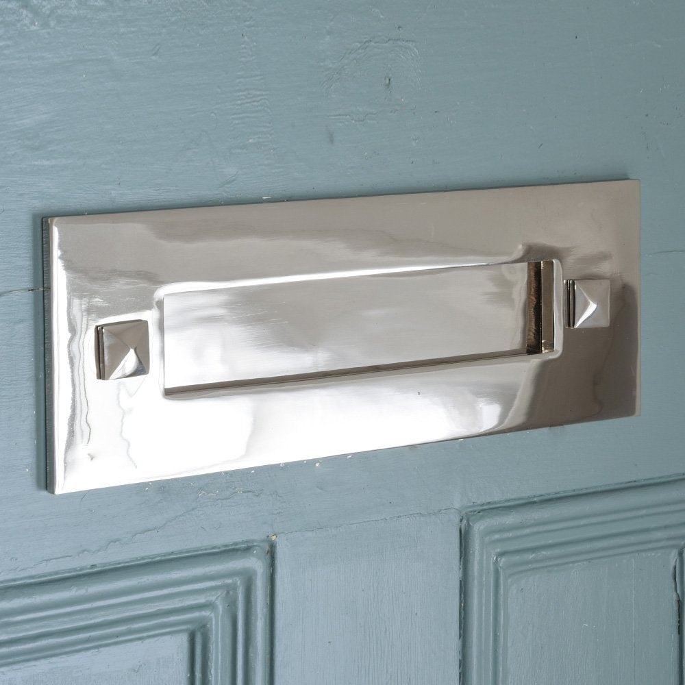 Polished Nickel Traditional Letter Plate - Elegant Mail Slot for Front Door - Perfect for Home, Office & Apartment Security & Style