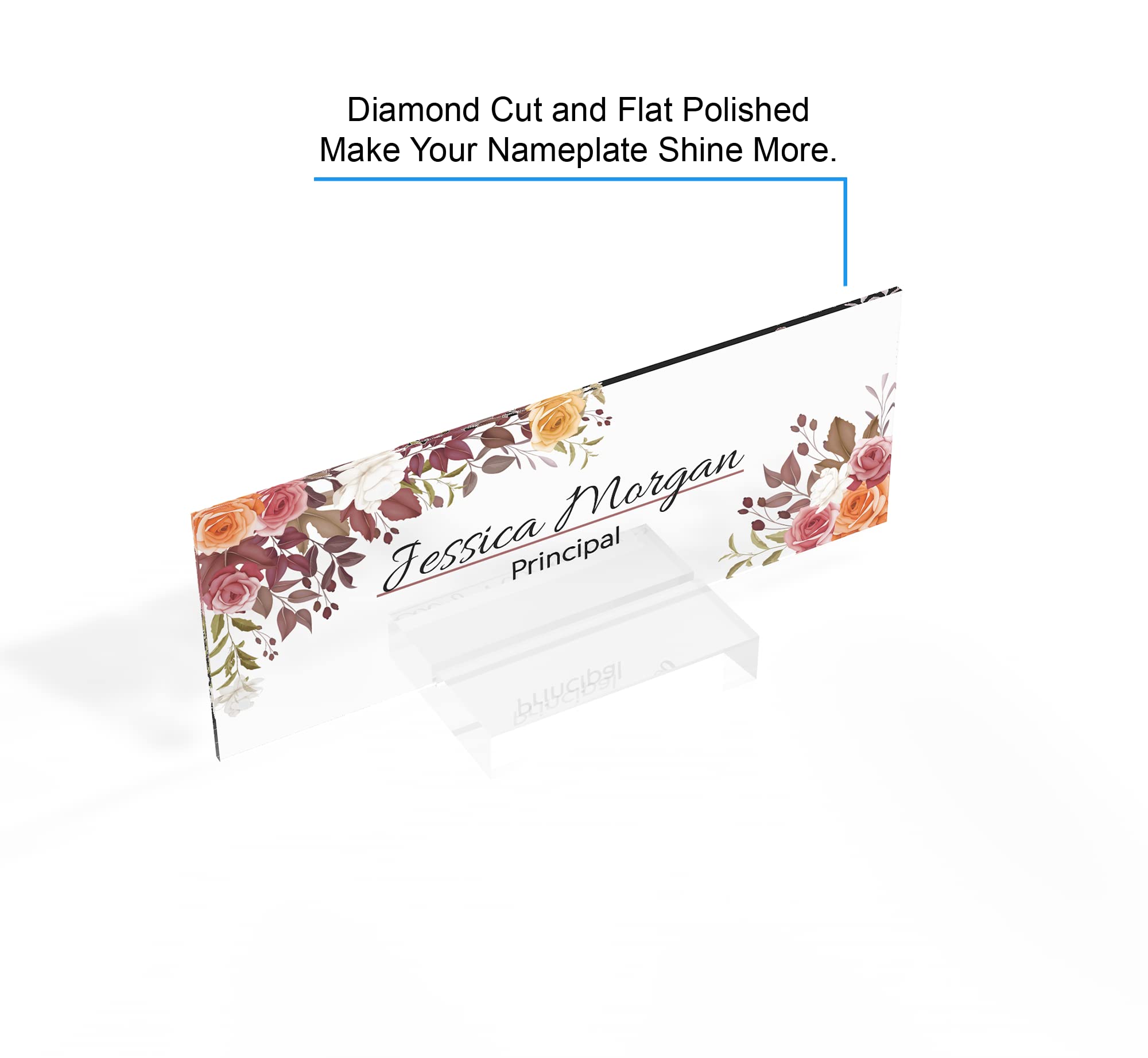 Custom Acrylic Name Plate Plaque for Office Desk - Personalized Engraved Name Sign for Managers, Teachers & Professionals - Perfect for Office Decor, Gift Giving & Workspace Organization (Design-10)