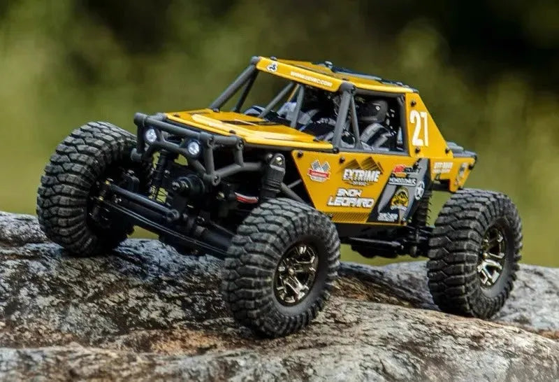 UDIRC UCX2405 Pro 1/24 Scale 4WD Brushless RC Rock Crawler Car with FOC Motor - Ready to Run (RTR) in Black/Yellow - Perfect for Indoor Off-Road Racing and Backyard Crawling Adventures