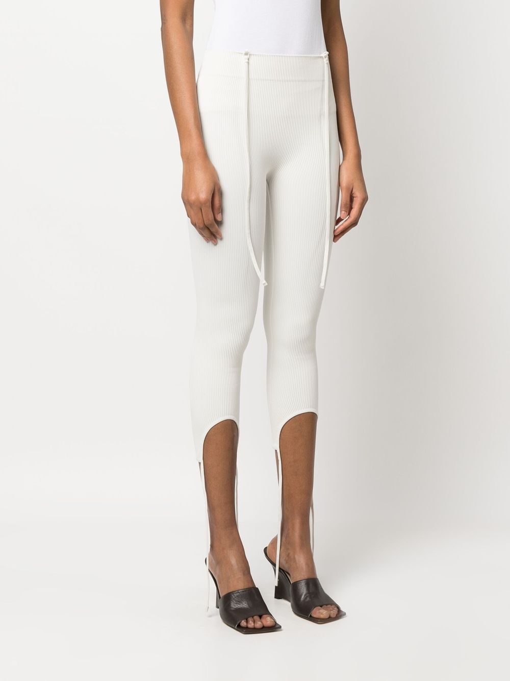 Andrea Adamo Women's White Trousers - Slim Fit High Waist Dress Pants for Office, Business & Formal Occasions