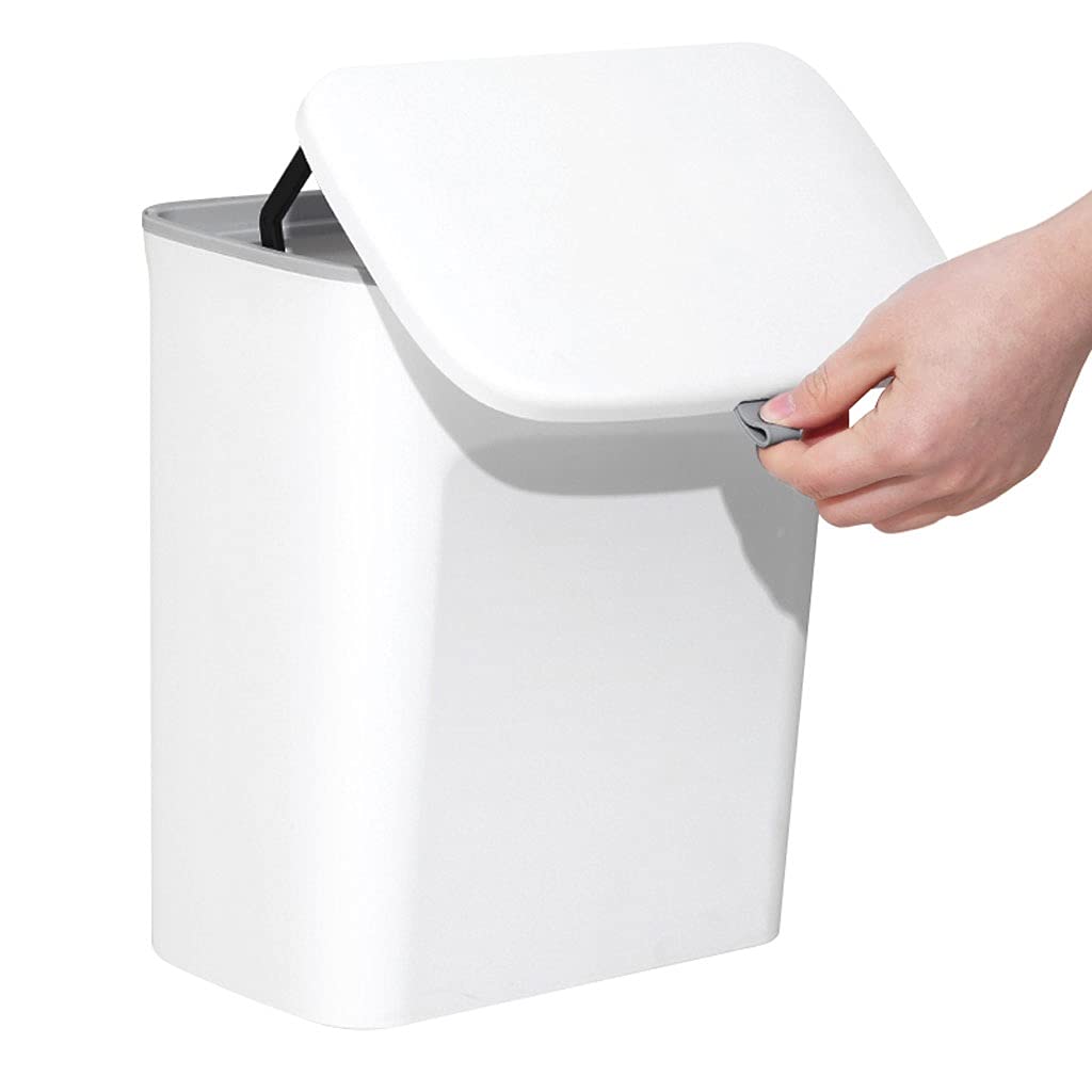 7L Hanging Trash Can for Kitchen, Bathroom & Living Room - Space-Saving Indoor Garbage Bin with Cabinet Door Mount - Perfect for Small Spaces & Creative Storage Solutions
