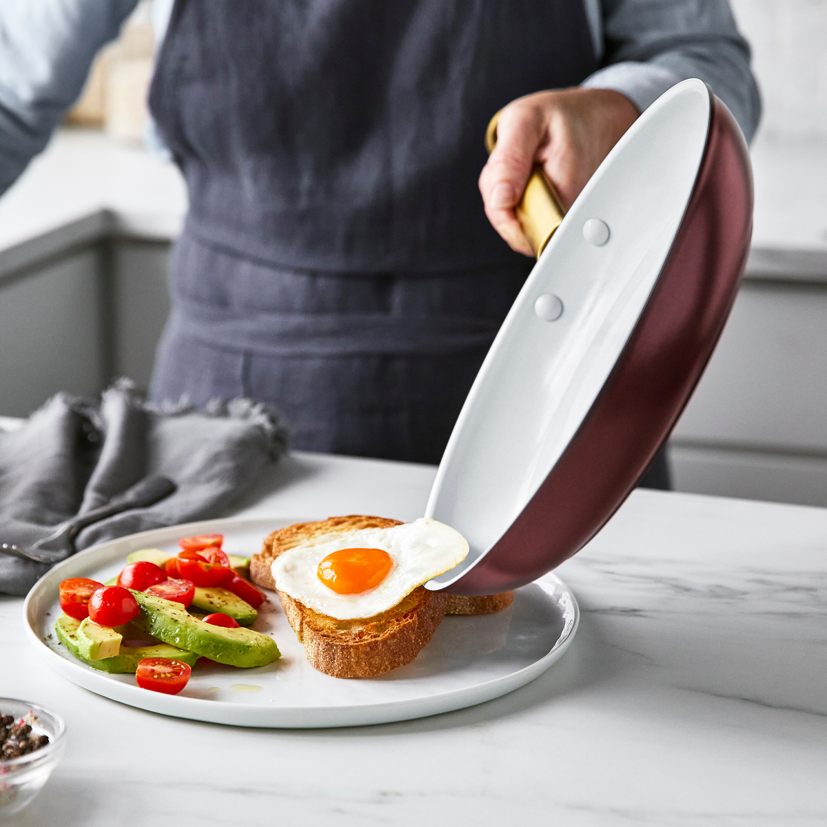 Premium Ceramic Nonstick 10 & 12-Inch Frying Pan Set - Burgundy Red | Healthy Cooking, Even Heat Distribution | Perfect for Sauteing, Frying & Omelets