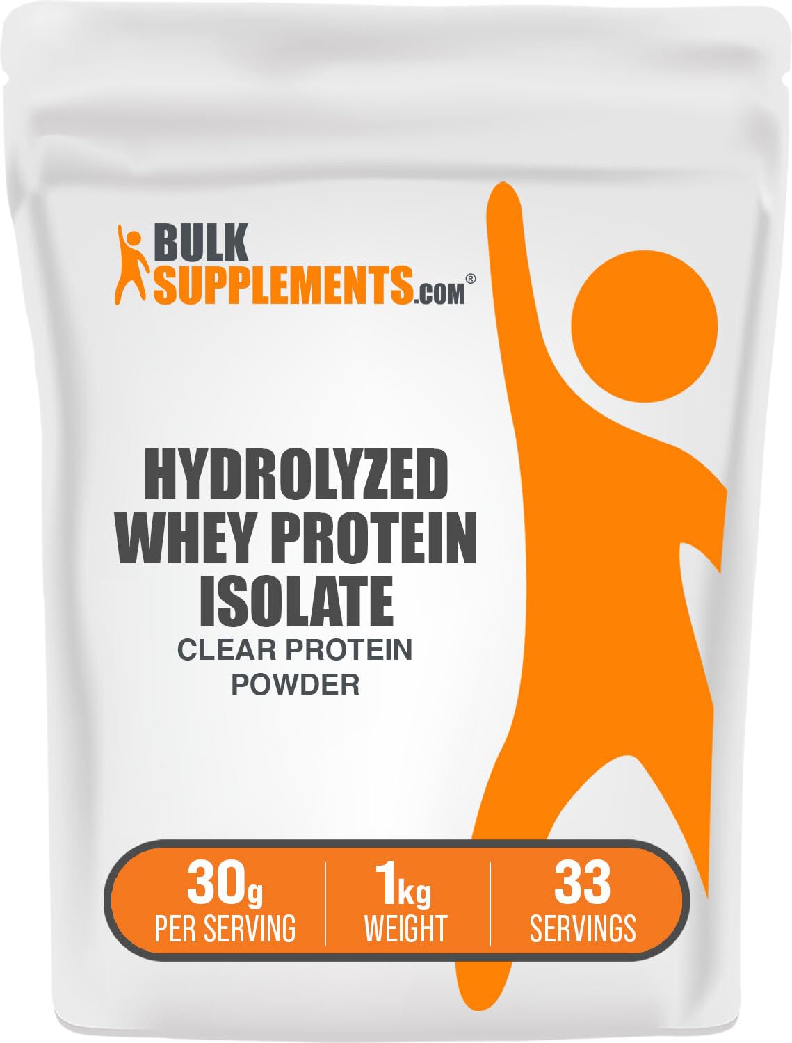 Hydrolyzed Whey Protein Isolate Powder - Unflavored, Gluten Free, 30g per Serving, 1kg (2.2 lbs) - Premium Clear Whey Isolate for Post-Workout Recovery, Muscle Building & Weight Loss - Ideal for Smoothies, Shakes & Baking