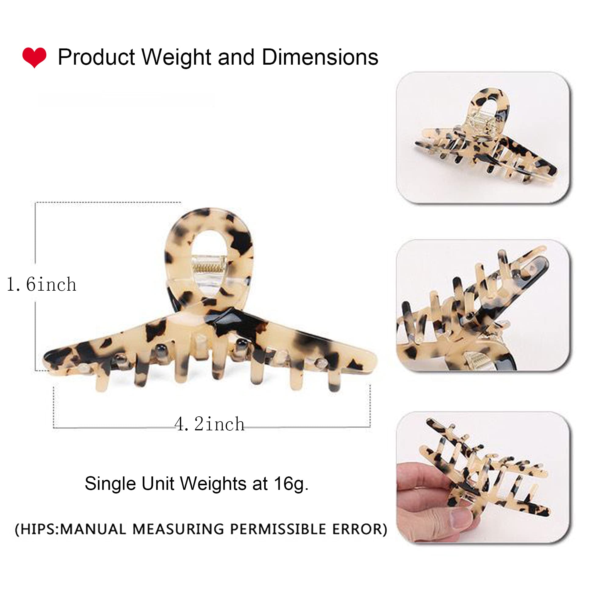 Stylish Tortoiseshell Hair Claw Clips for Women - Medium Banana Jaw Clips, Non-Slip Hair Accessories for Women & Girls (2-Pack with Gift Box) - Perfect for Beach, Gym, Work & Everyday Hairstyling