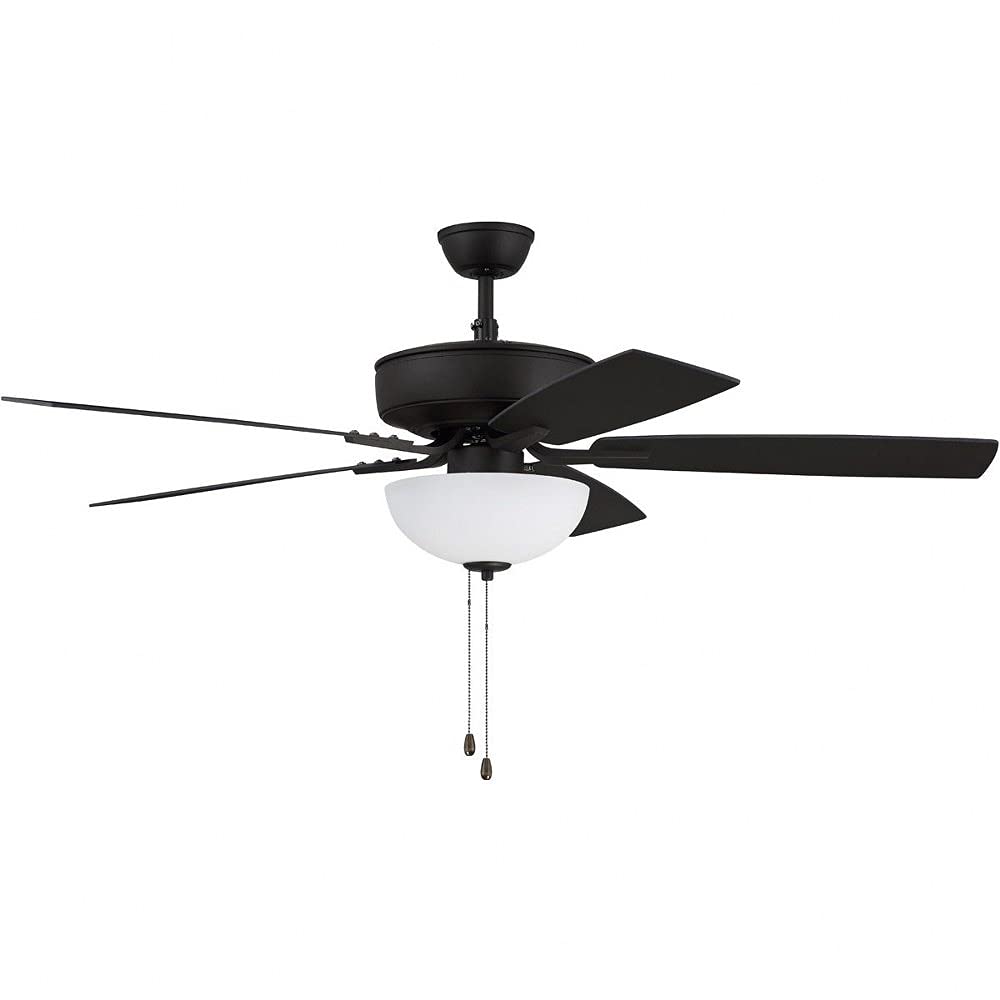 Craftmade P211ESP5-52ESPWLN 52-Inch Indoor Ceiling Fan with LED Light Kit, 5 Reversible Espresso/Walnut Blades, Pull Chain Control - Perfect for Living Room, Bedroom, and Office Spaces