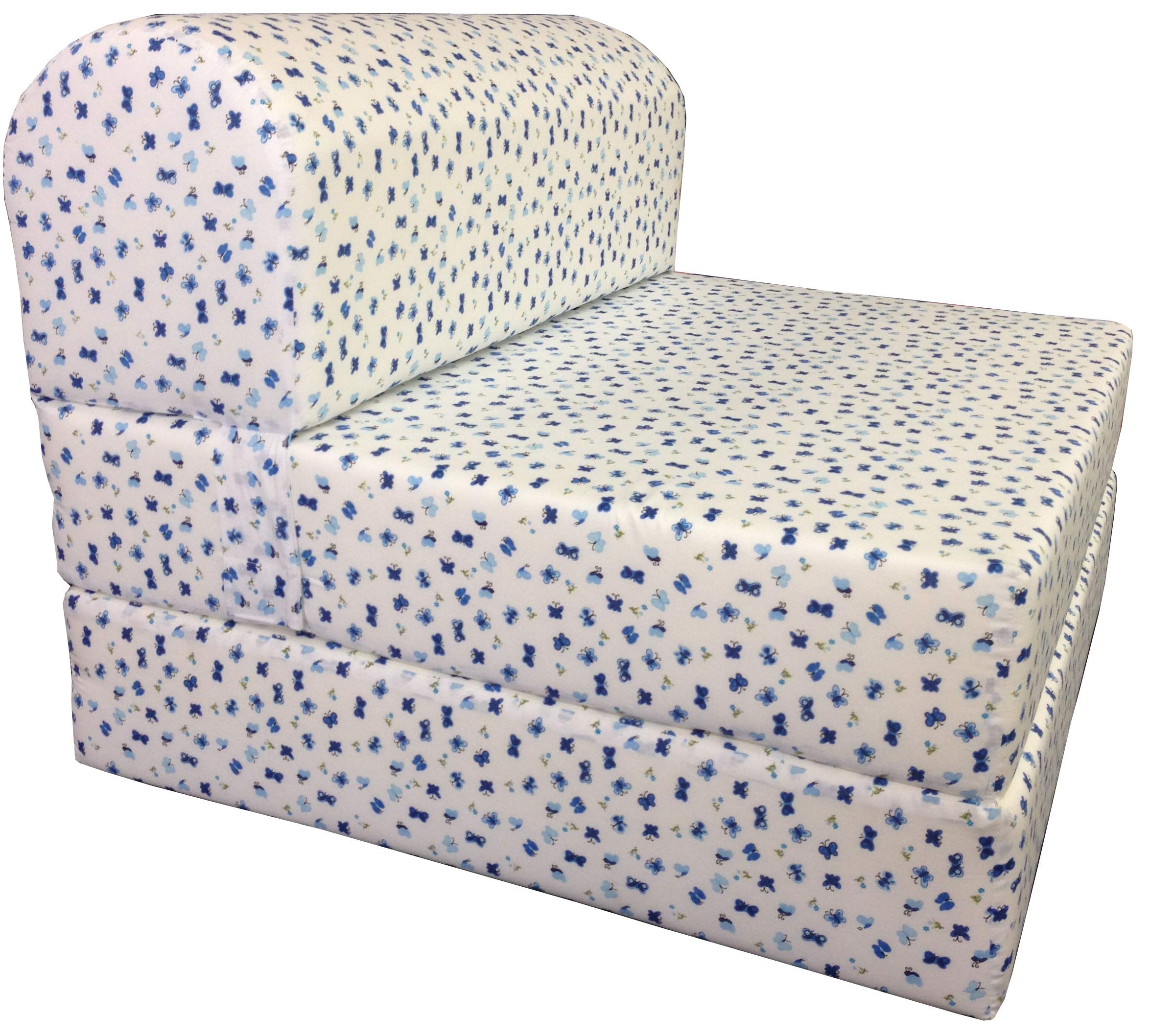 Blue Butterflies Folding Futon Sofa Bed - 70