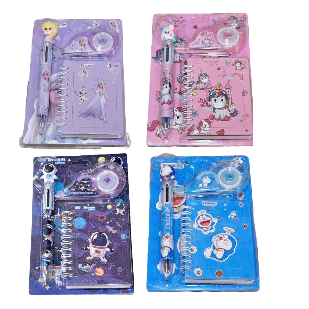 AMB 3-in-1 Kids Gift Set with 6-in-1 Pen, Diary & Correction Tape | Perfect Birthday Return Gifts for Boys & Girls | School, Study & Creative Writing Essentials