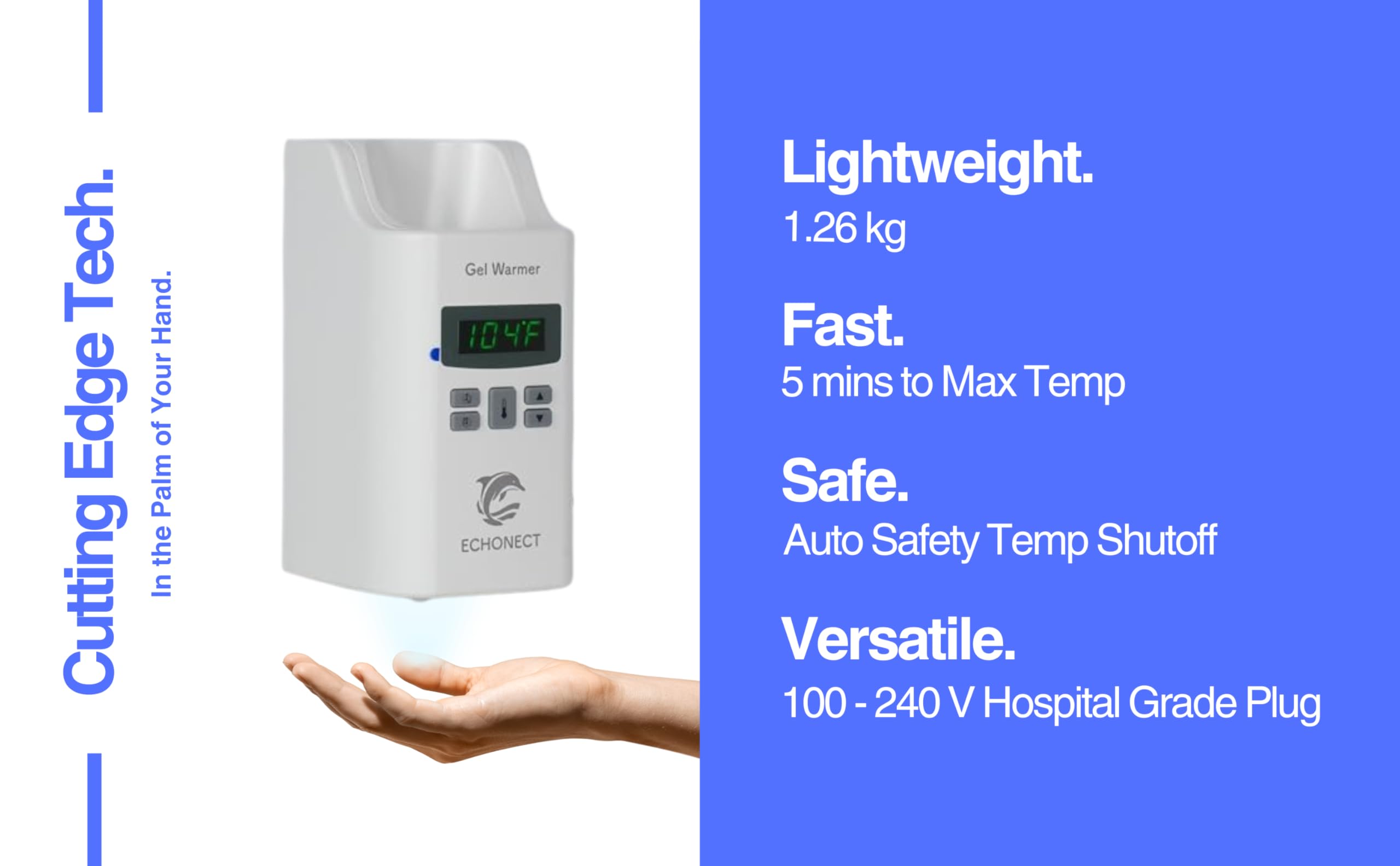 Premium Digital 1-Bottle Ultrasound Gel Warmer for Massage & Physical Therapy - Fast Heating Medical Gel Warmer with 1 Year Warranty - Perfect for Clinics, Spas & Home Use