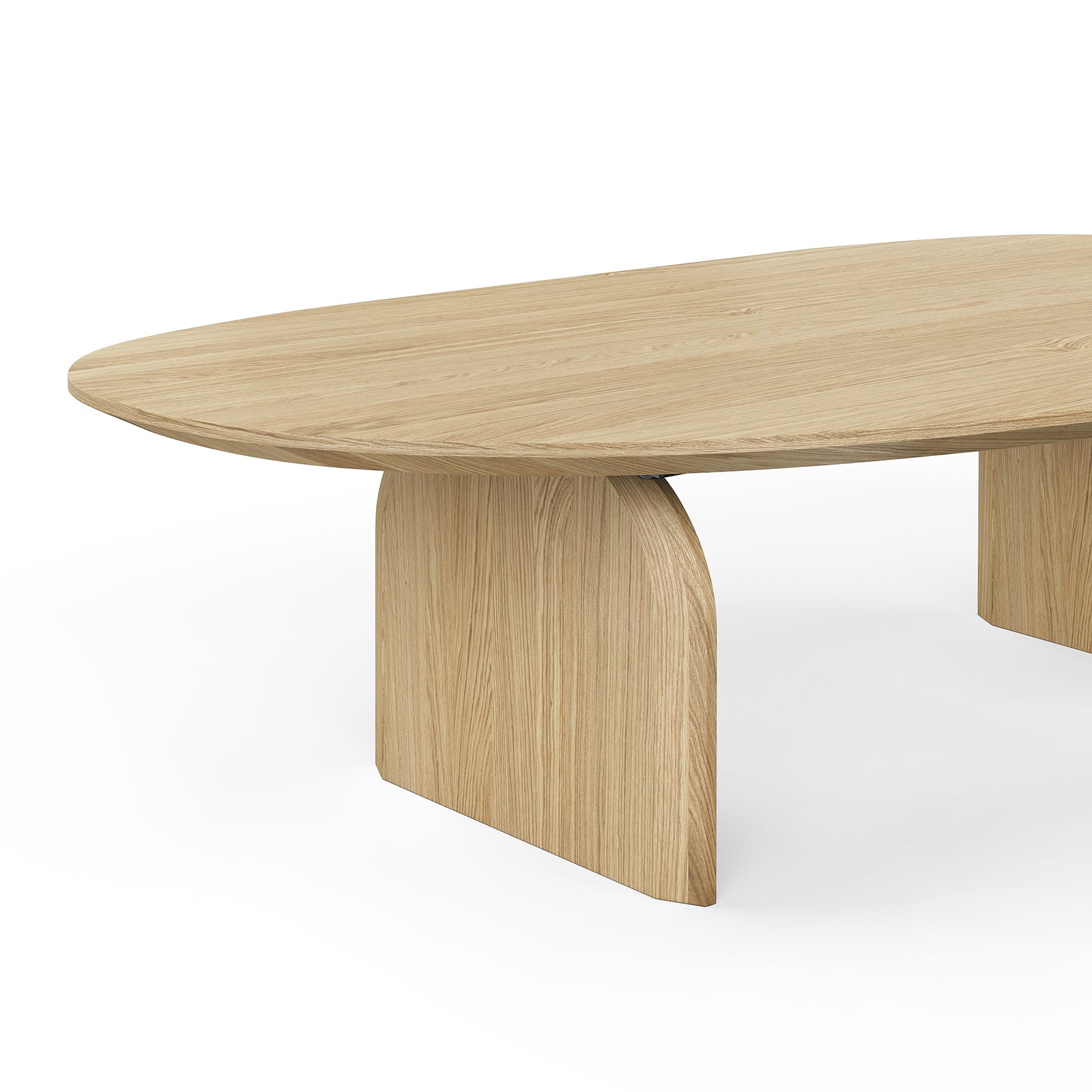 Stylish Oval Oak Coffee Table - Solid Wood Modern Living Room Furniture for Home Decor & Relaxation
