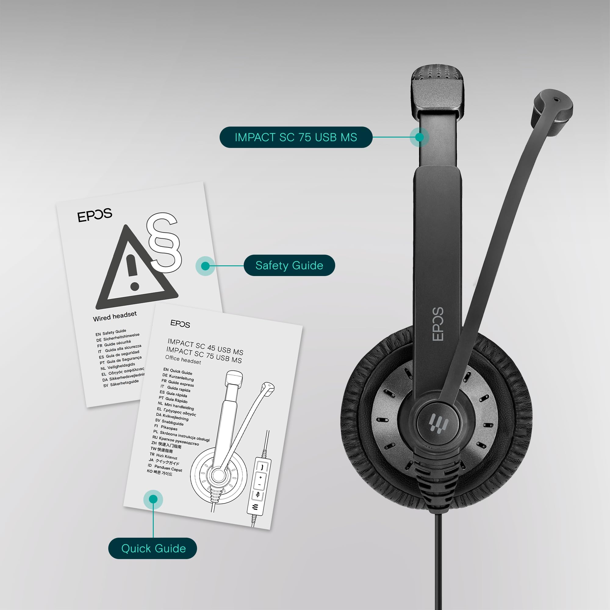 Sennheiser SC 75 USB MS (507086) Business Headset - Noise Cancelling Microphone & HD Sound for Skype, Mobile, Tablet, PC - Black | Perfect for Remote Work, Call Centers & Online Meetings