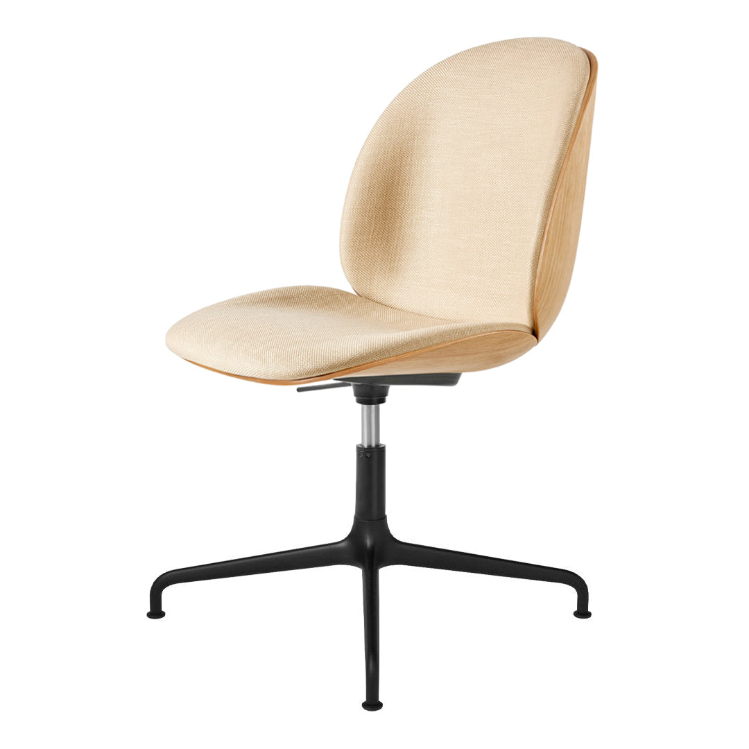 Ergonomic Beetle Meeting Chair with 4-Star Base - Height Adjustable, Front Upholstered & Veneer Shell - Perfect for Office, Conference Rooms & Home Workspaces