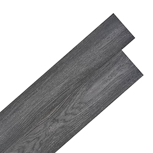 iFCOW Self-Adhesive PVC Flooring Planks - 54 ft Peel and Stick Vinyl Floor Tiles for Living Room, Kitchen, Bathroom - 0.08 Inch Thick Black and White Wood Look - Easy DIY Home Decor & Remodeling Upgrade